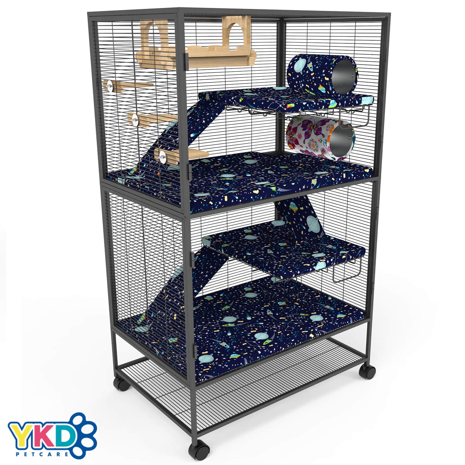 Chinchilla Cooling Tunnel Toy for Small Animals - Hanging Tube Playhouse for Ferrets, Chinchillas, Squirrels & Guinea Pigs - Cage Accessories with Starry Sky Design - Perfect for Playtime & Summer Cooling