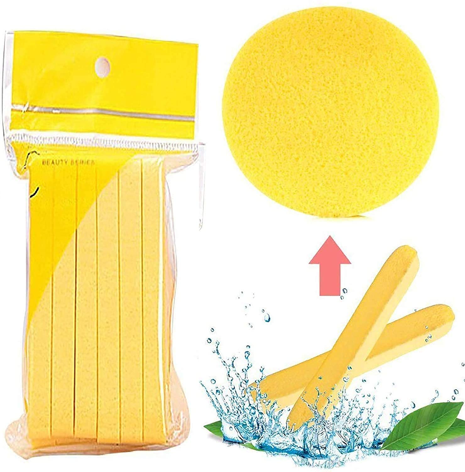 FLUZOV Soft Face Cleansing Sponge Pads - 12 Pack Gentle Exfoliating Makeup Remover Puff for Daily Skincare & Deep Cleansing | Perfect for Sensitive Skin & Travel Beauty Routine