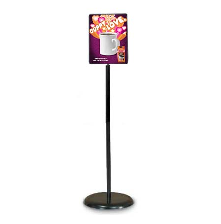 7x11 Black Aluminum Poster Sign Stand Holder - Durable & Portable Display for Trade Shows, Events, and Retail Stores