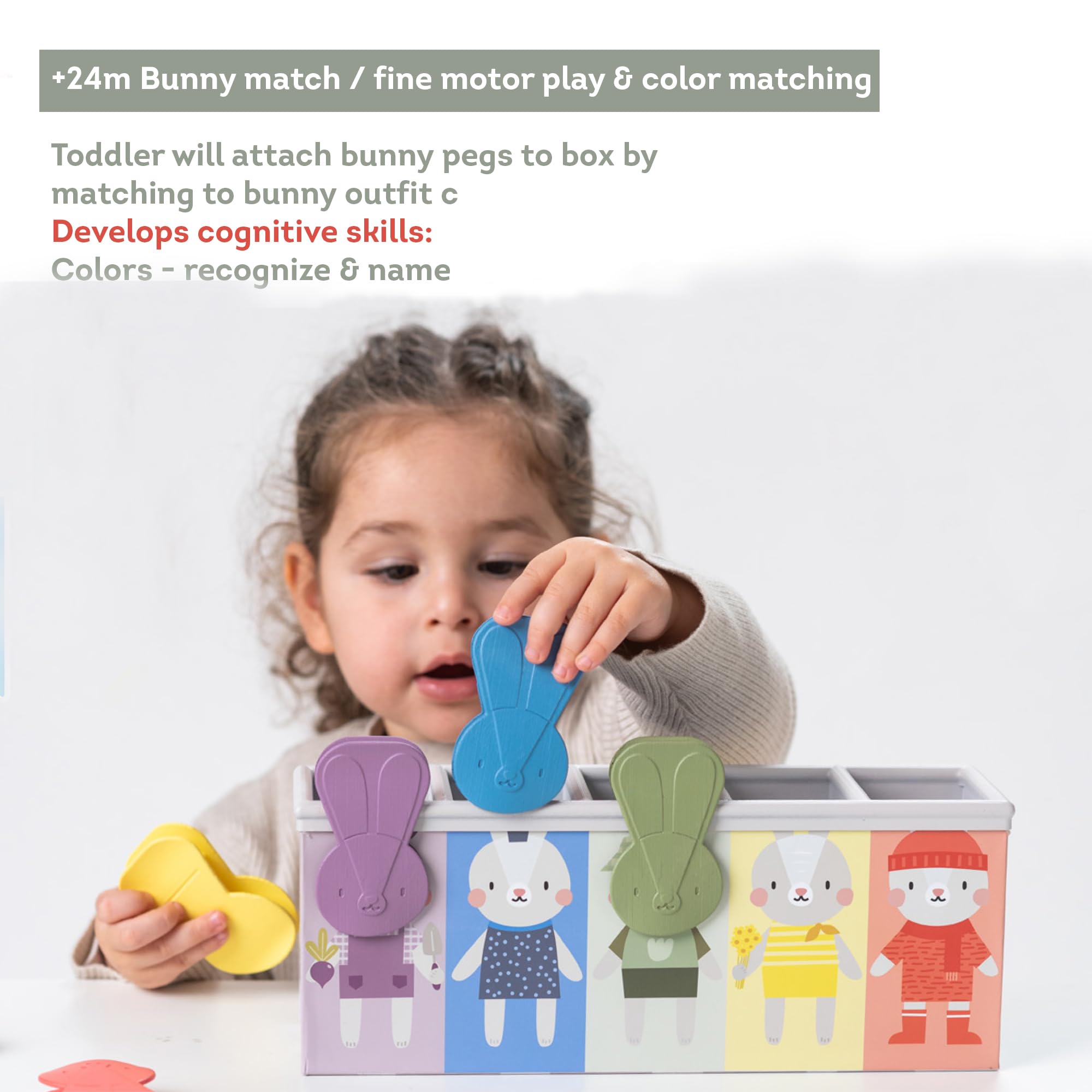 Taf Toys Match & Count Bunny Toy - Educational Counting Game for Toddlers & Preschoolers - Perfect for Early Learning, Playtime, and Birthday Gifts