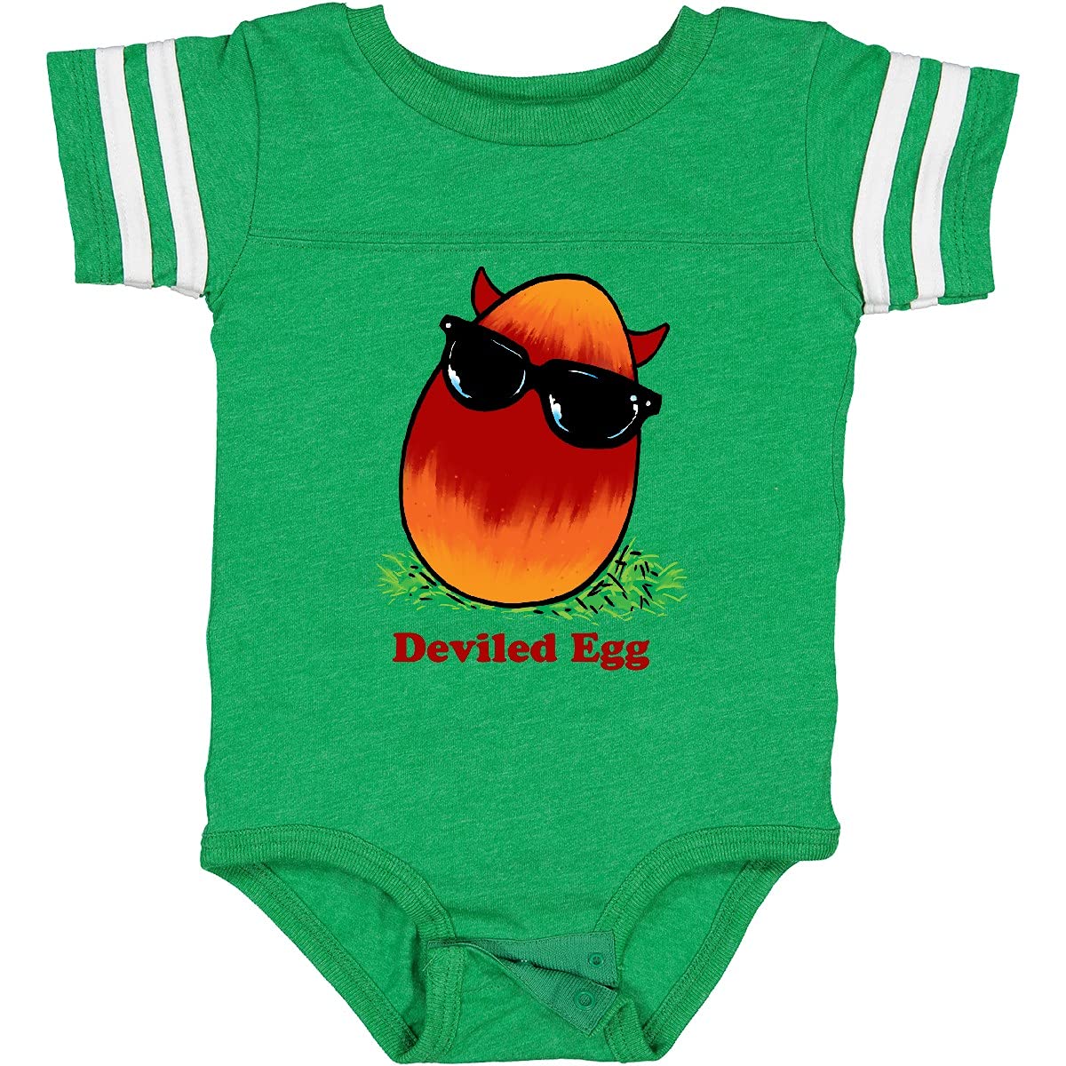 Inktastic Easter Red and Orange Devil Egg Horns Baby Bodysuit - Cute Halloween & Easter Outfit for Infants & Toddlers