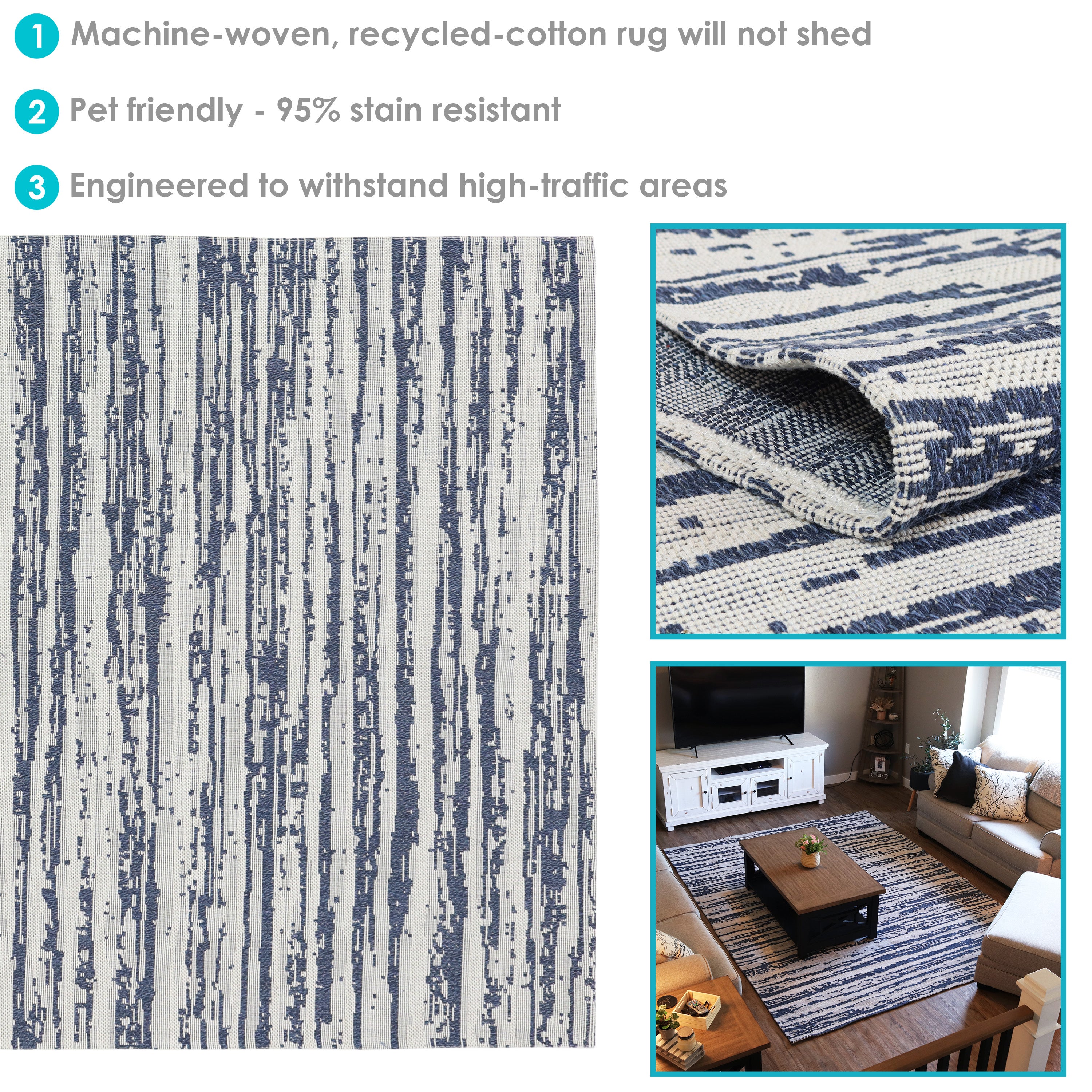 Stylish Sunnydaze Indoor Area Rug - Soft & Durable for Living Room, Bedroom & Home Decor - Perfect for Cozy Spaces & Modern Interiors