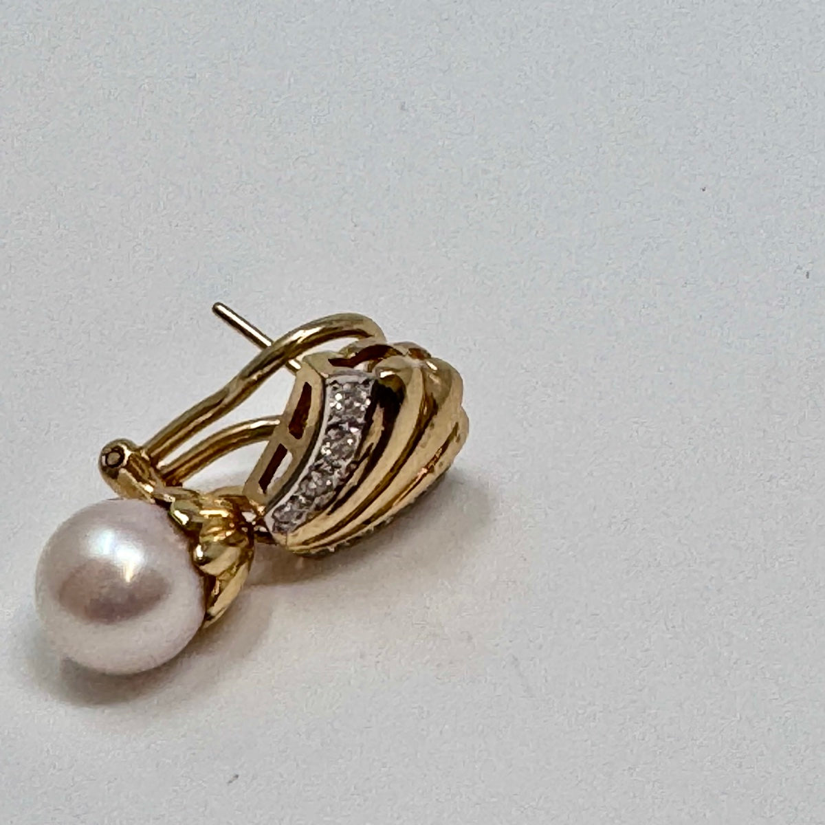 14K Gold Diamond and Pearl Earrings for Women – Elegant Dangle Earrings for Wedding, Party & Special Occasions