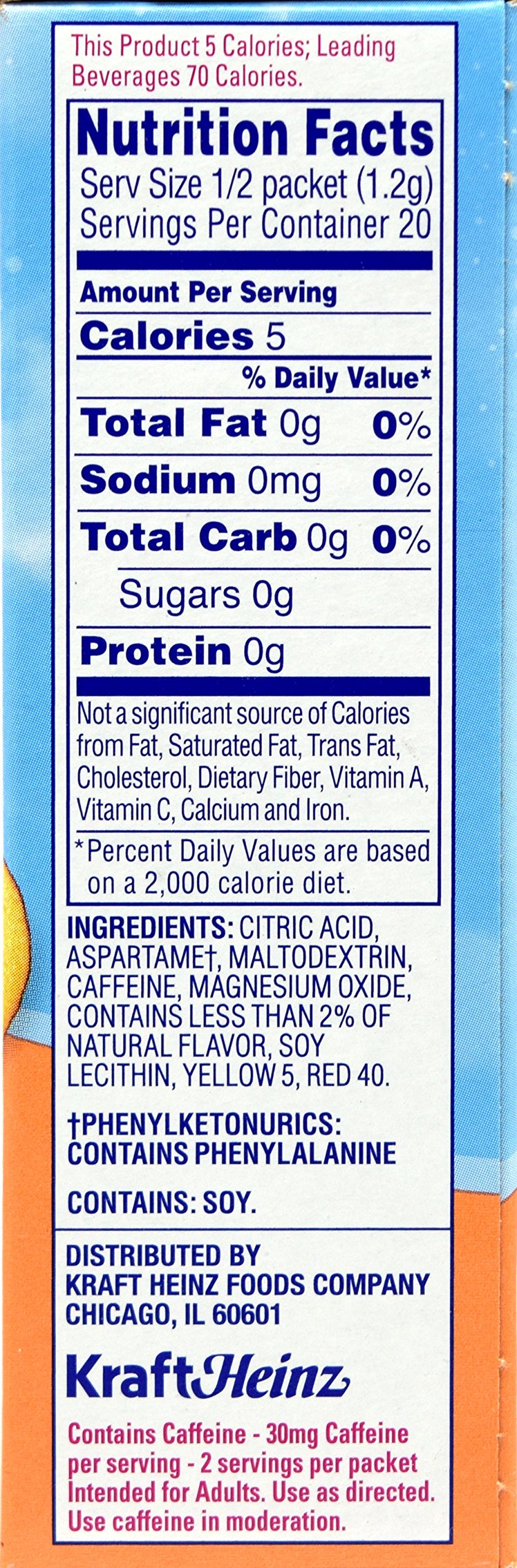 Crystal Light On The Go Peach Mango Caffeinated Drink Mix - 10 Packets per Box (22 Boxes) | Refreshing Energy Boost for Workouts, Travel & Office Hydration