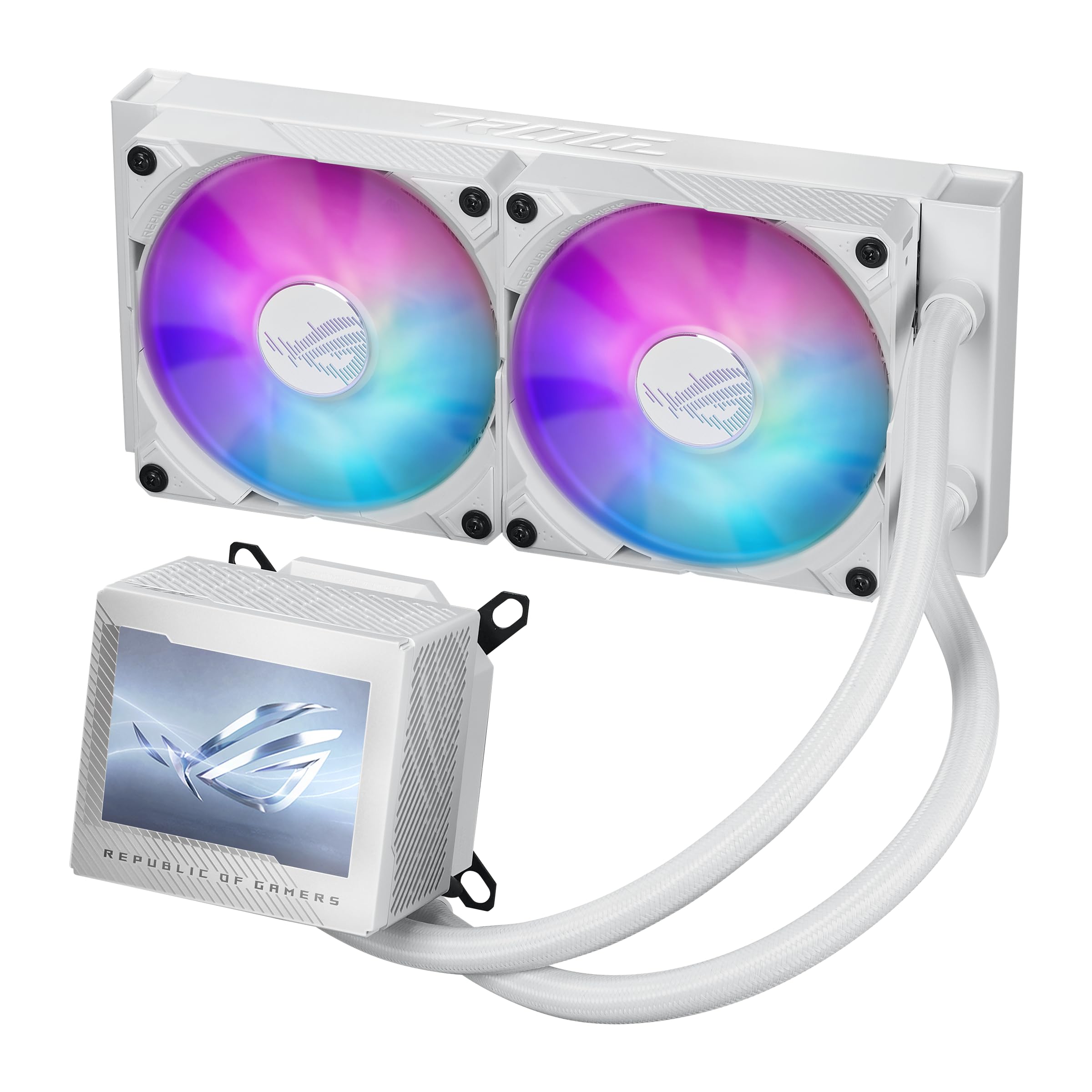 ASUS ROG Ryujin III 240 ARGB White AIO Liquid CPU Cooler - 240mm Radiator, 8th Gen Asetek Pump, 2X 120mm Magnetic ARGB Fans (Daisy Chain), 3.5