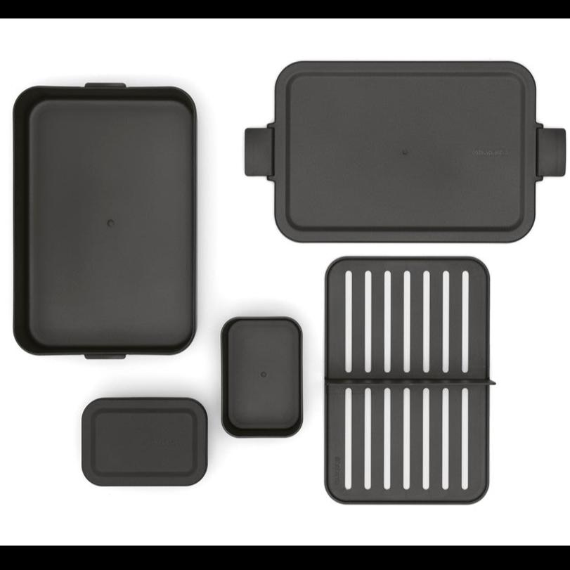 2L Dark Grey Make & Take Lunch Box Bento - Perfect for Office, School & Picnics | Insulated Food Container