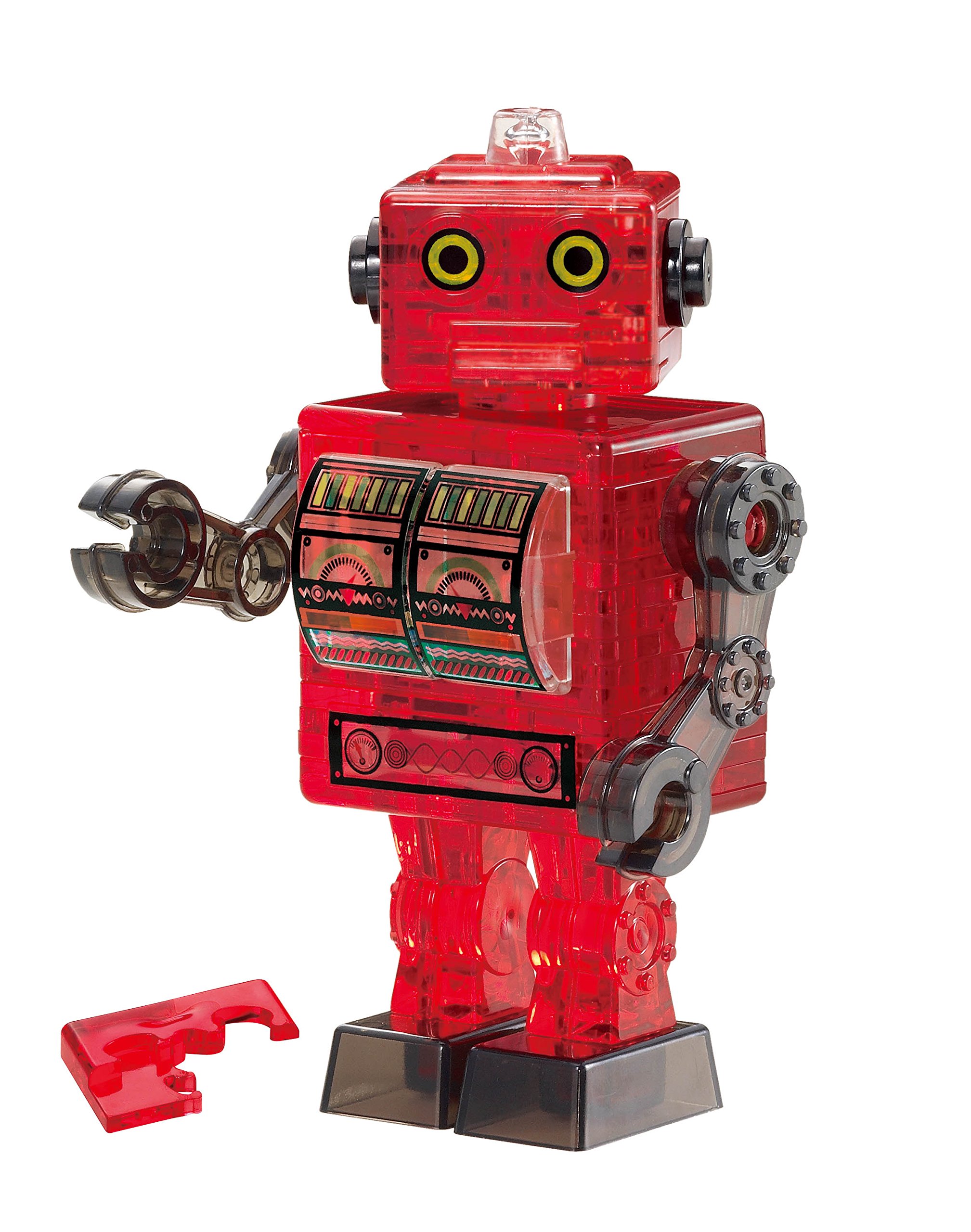 39-Piece Crystal Puzzle Tin Robot Toy - 3D Brain Teaser for Adults & Kids - STEM Educational Building Game - Perfect for Gifts, Parties & Stress Relief