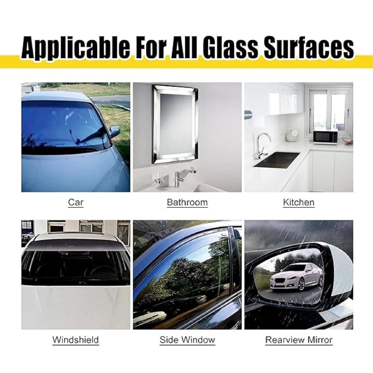 BELLOX Car Windshield Glass Cleaner with Sponge | Oil Film & Water Spot Remover for Auto & Home Windows | Streak-Free Cleaning Solution, 100ml (Pack of 2) | Perfect for Cars, Trucks, Mirrors & Glass Tables