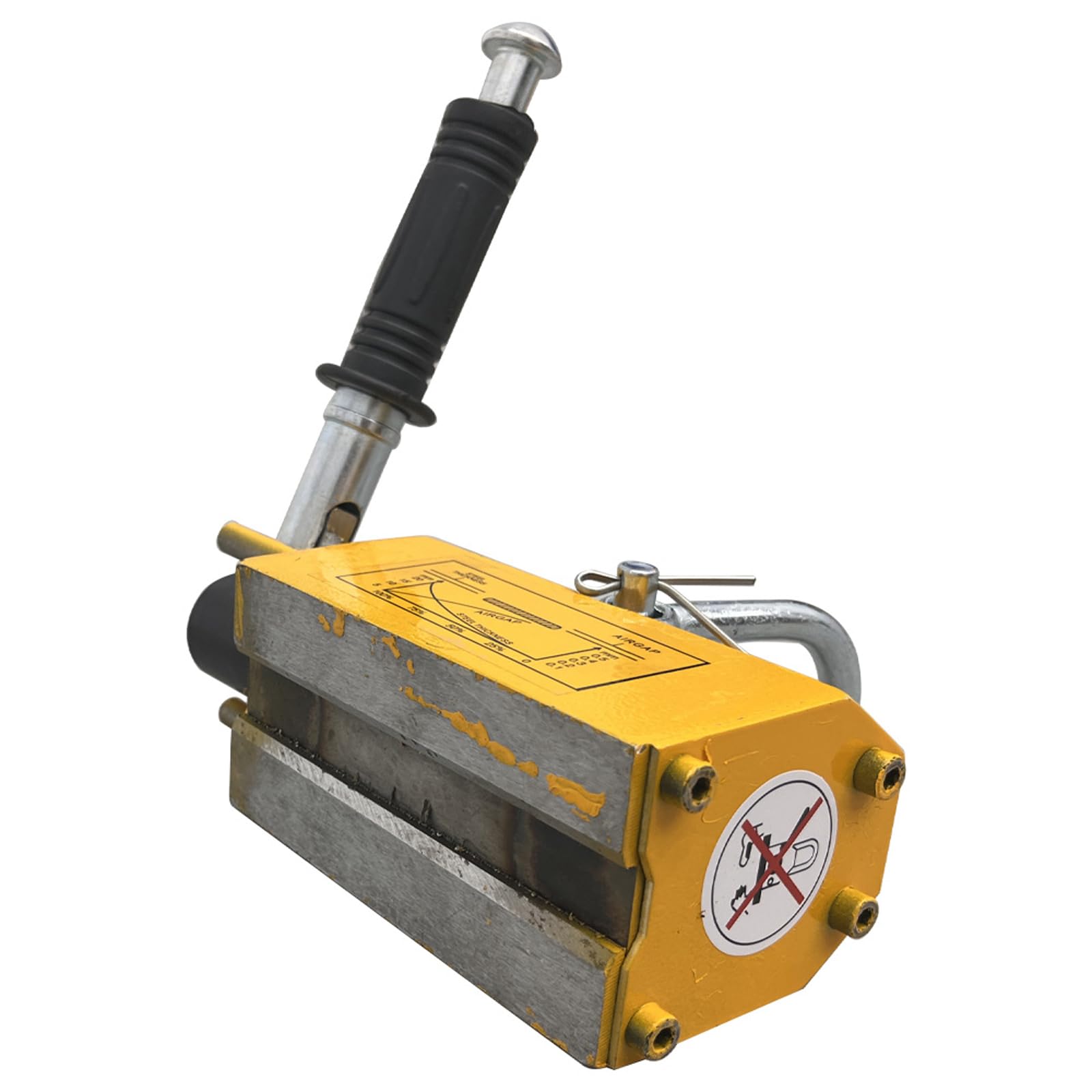 TECHTONGDA 440 lbs/200 kg Lifting Magnet with Release - Heavy Duty Permanent Neodymium Lift Magnet for Steel Plates, Blocks, Rods & Cylinders - Ideal for Construction, Metalworking & Industrial Material Handling