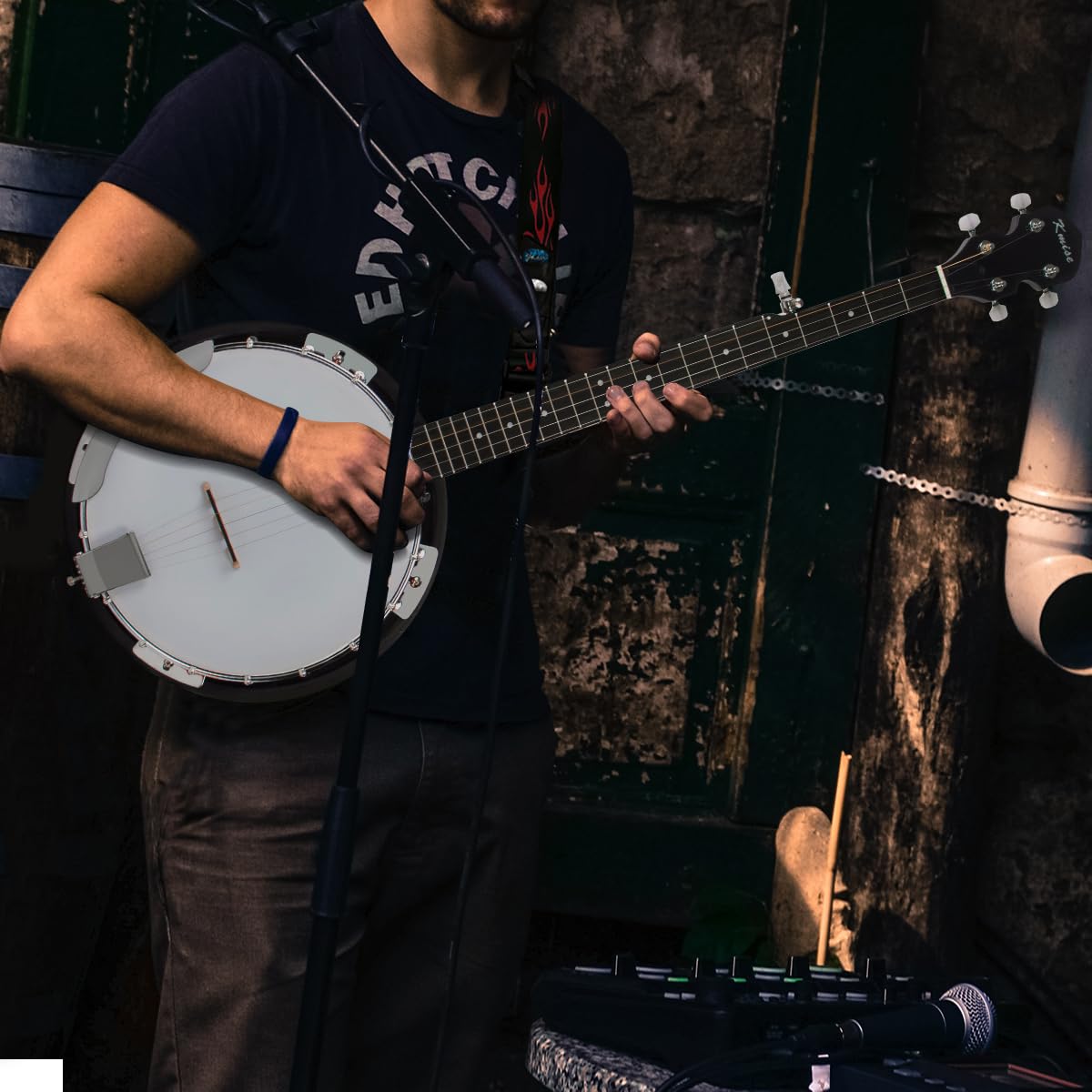 Kmise 5-String Resonator Banjo - Professional Sapele Back Full-Size Banjo Starter Kit with Gig Bag, Tuner, Strap, Strings, Picks, Ruler, Wrench & Bridge | Perfect for Beginners, Bluegrass, Folk & Country Music Performances