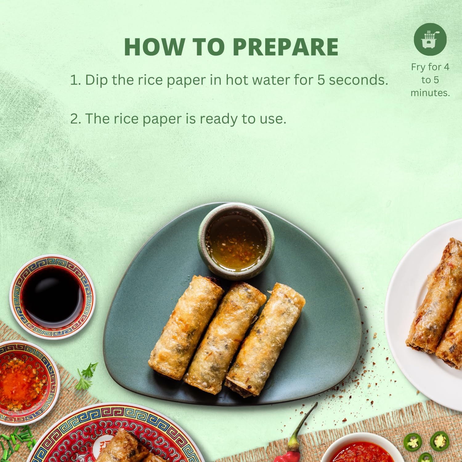 Bamboo Tree Rice Paper Triangle for Frying - 1 Pack (400g) | Perfect for Spring Rolls, Dumplings & Asian Cuisine