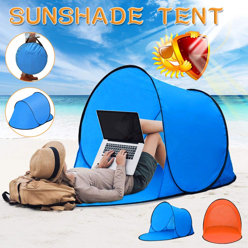 1-2 Person Pop Up Sunshade Tent - Portable & Foldable Beach Sun Shelter with Easy Setup - Lightweight Canopy for Outdoor Activities (Blue) | Perfect for Beach, Camping, Picnics & Backyard Relaxation