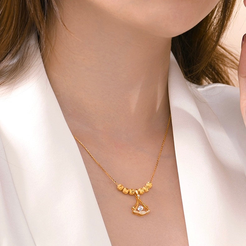 14K Gold Plated Ginkgo Leaf Pendant Necklace for Women - Elegant Dainty Chain Jewelry Gift for Her | Perfect for Everyday Wear, Date Night & Special Occasions