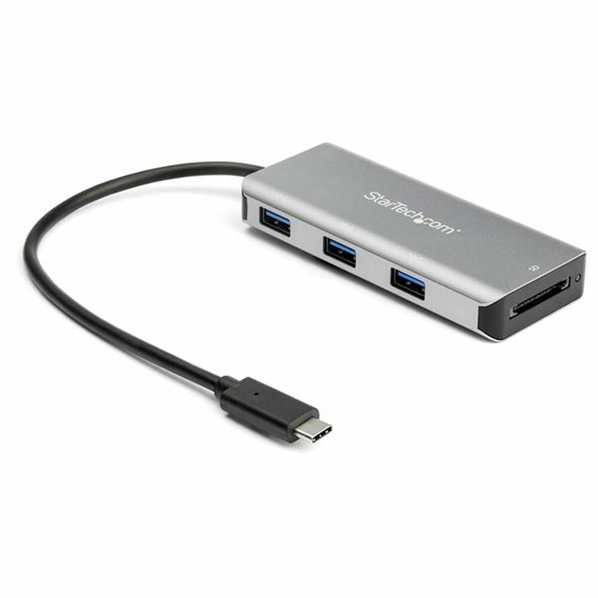 StarTech.com 3-Port 10Gbps USB C Hub with SD Card Reader - 3x USB-A & 1x SD Slot - Compact USB 3.1 Type C Adapter for Laptop - Thunderbolt 3 Compatible - Perfect for Travel, Office & Home Workspaces (HB31C3ASDMB)