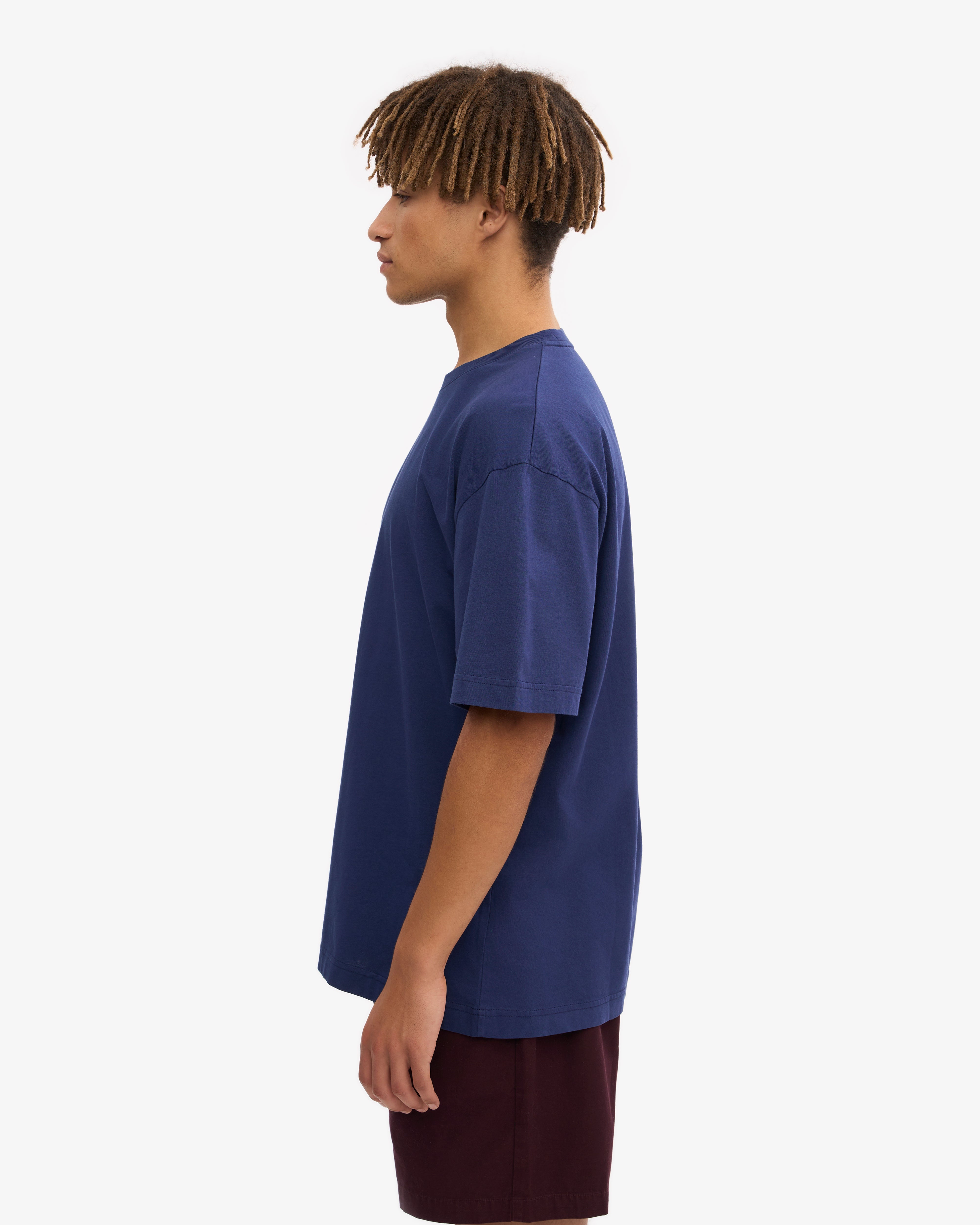 Oversized Organic Cotton T-Shirt for Women - Soft & Comfortable Marine Blue Tee - Perfect for Casual Wear, Loungewear & Everyday Outfits