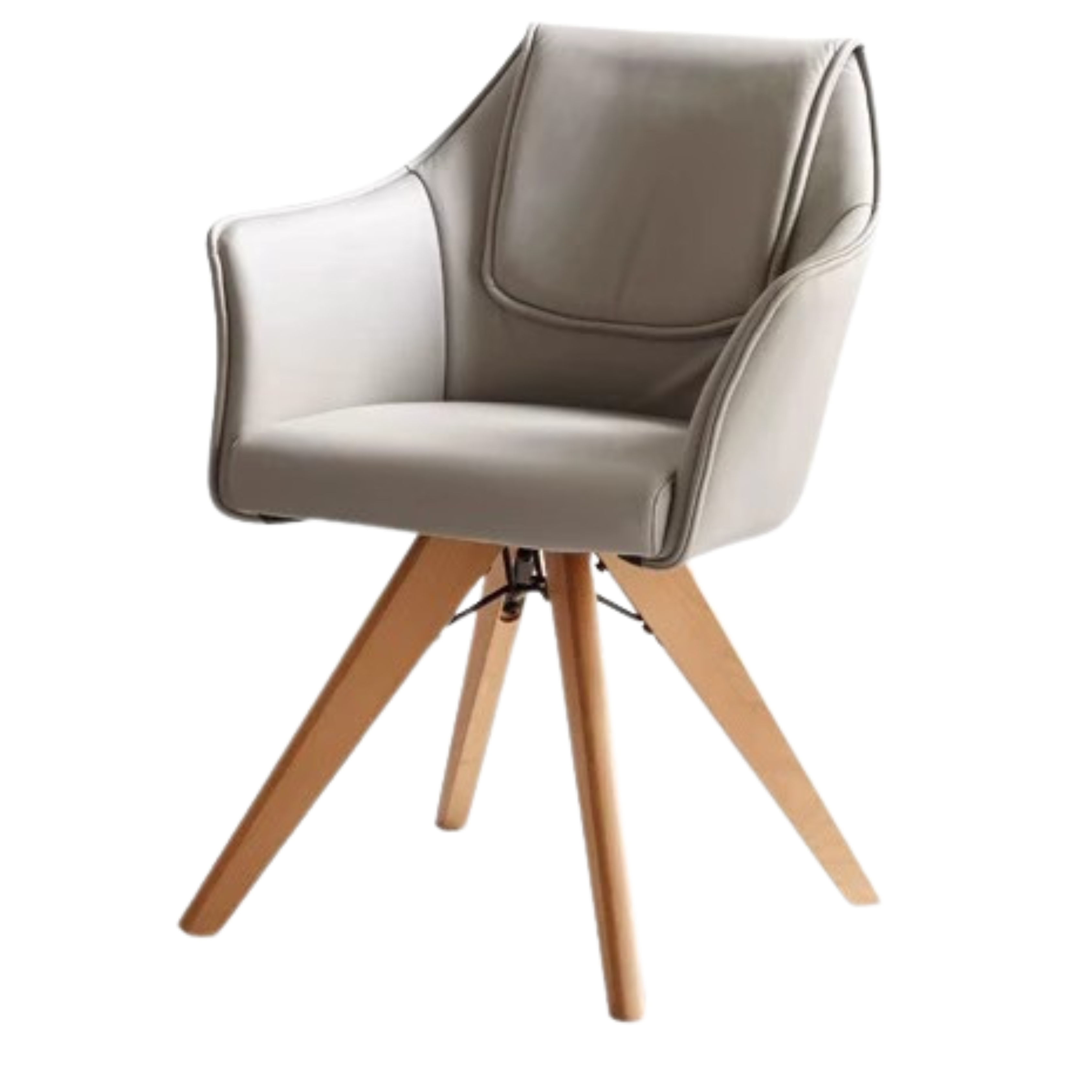 Premium Beech Solid Wood Swivel Soft Skin Armchair - Modern Ergonomic Office Chair for Home & Workspace - Perfect for Reading, Working, and Relaxing