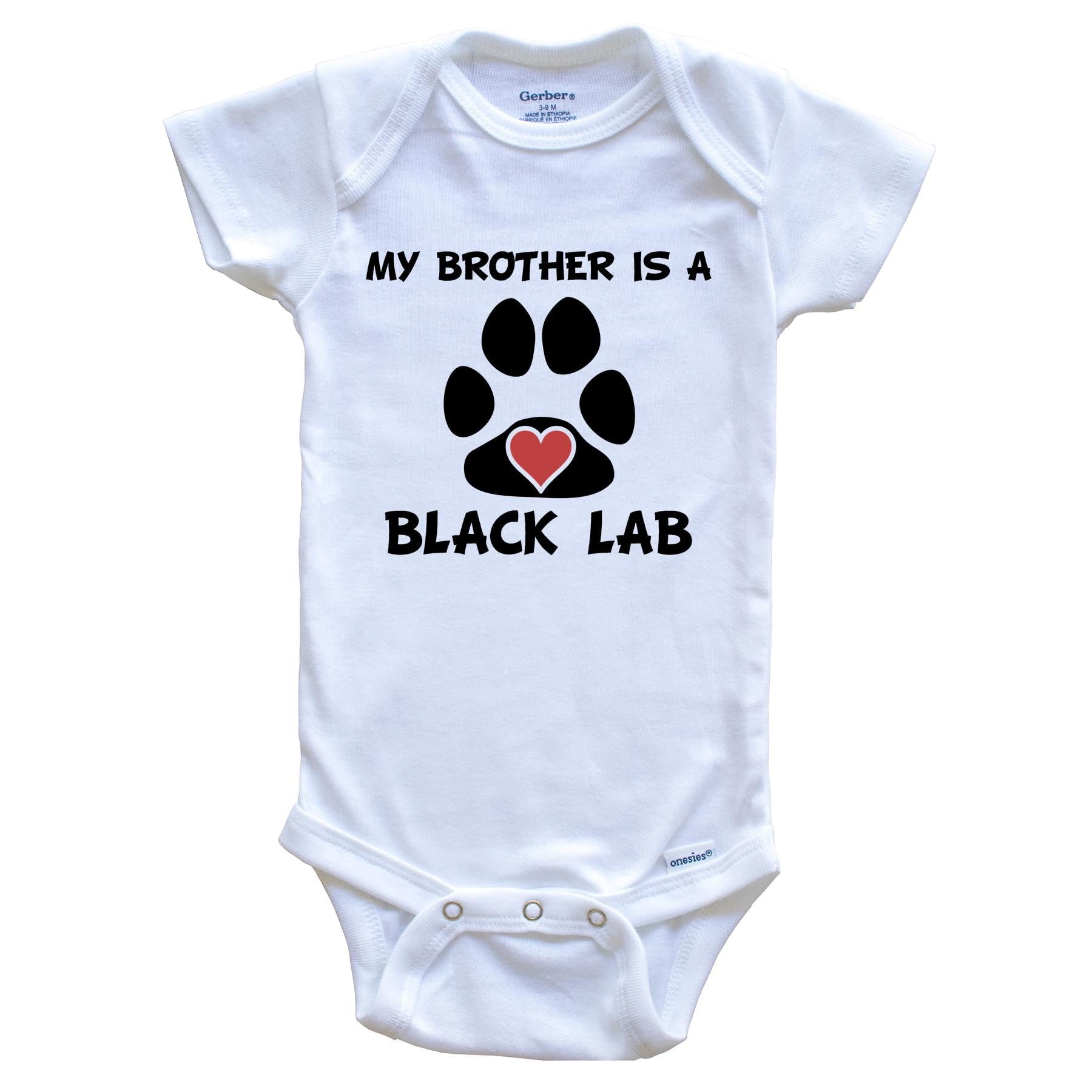 My Brother is a Black Lab One Piece Baby Bodysuit - Cute Dog Themed Infant Romper for Boys & Girls | Perfect for Family Photos, Pet Lovers & Casual Outings