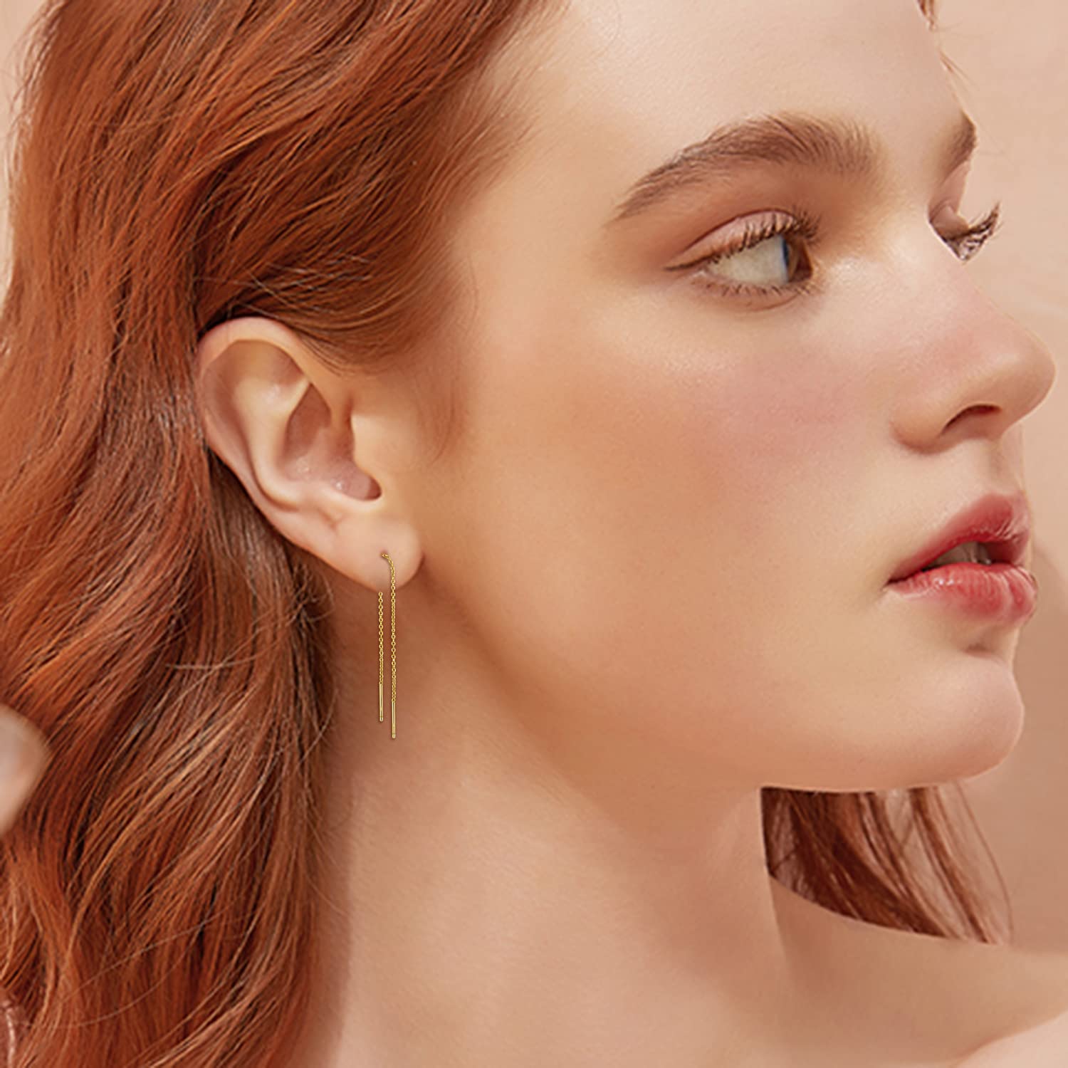 YFN Sterling Silver Threader Earrings for Women - Hypoallergenic Nickel-Free Dangle Earrings with Long Chain Design | Perfect for Parties, Weddings & Everyday Wear