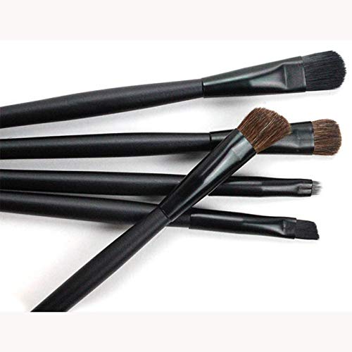 5-Piece Professional Makeup Brush Set - Eyeshadow, Eyebrow & Eyeliner Brushes with Cleaner Tools | Perfect for Daily Makeup, Travel & Professional Use