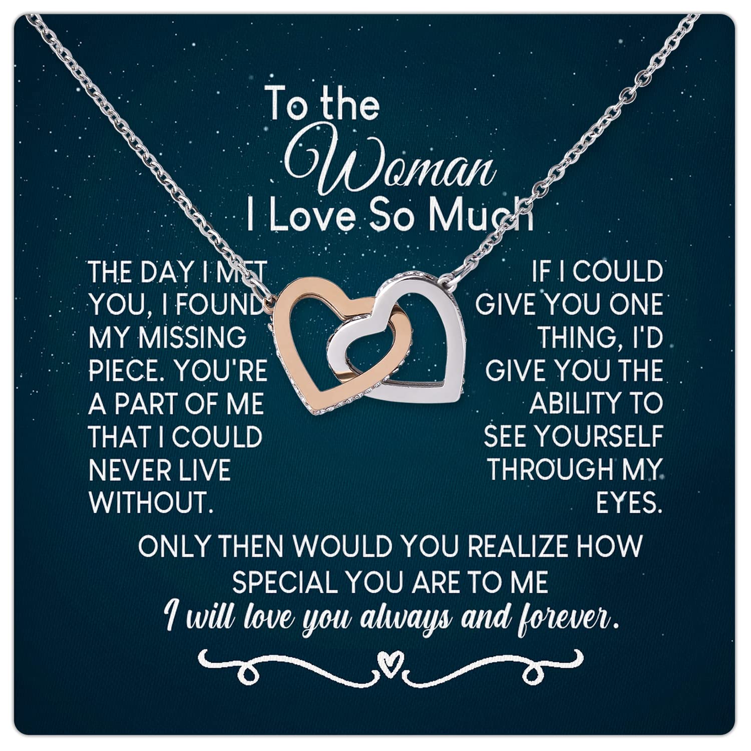 Romantic Soulmate Necklace for Wife - Birthday, Anniversary & Christmas Jewelry Gift from Husband - Perfect for Weddings, Date Nights & Special Occasions