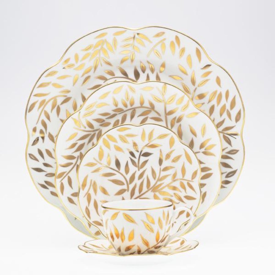 Olivier Gold Tea Saucer - Elegant Porcelain Tea Cup Plate for Afternoon Tea, Coffee, and Desserts | Perfect for Tea Parties, Bridal Showers, and Home Decor