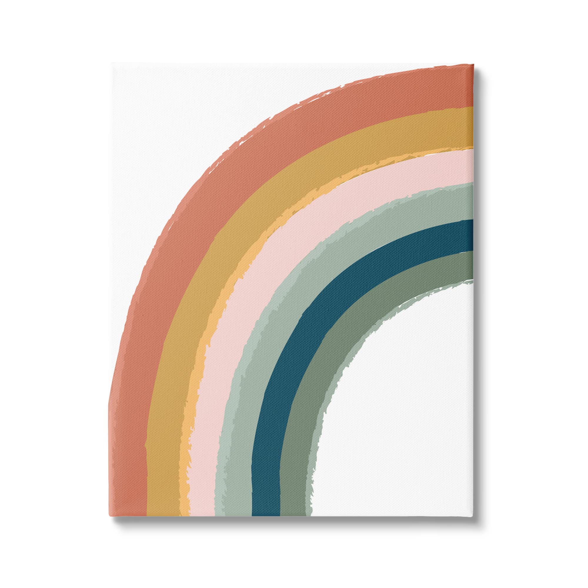 Stupell Industries Rainbow Chalk Smudge Pattern Nature Doodle Wall Art - Lisa Perry White Design - Perfect for Nursery, Kids Room & Boho Home Decor