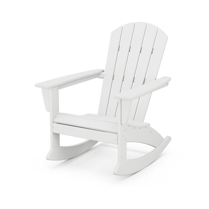 POLYWOOD Nautical Adirondack Rocking Chair - All-Weather Outdoor Rocking Chair for Patio, Deck, Garden & Beach - Durable & Comfortable Furniture