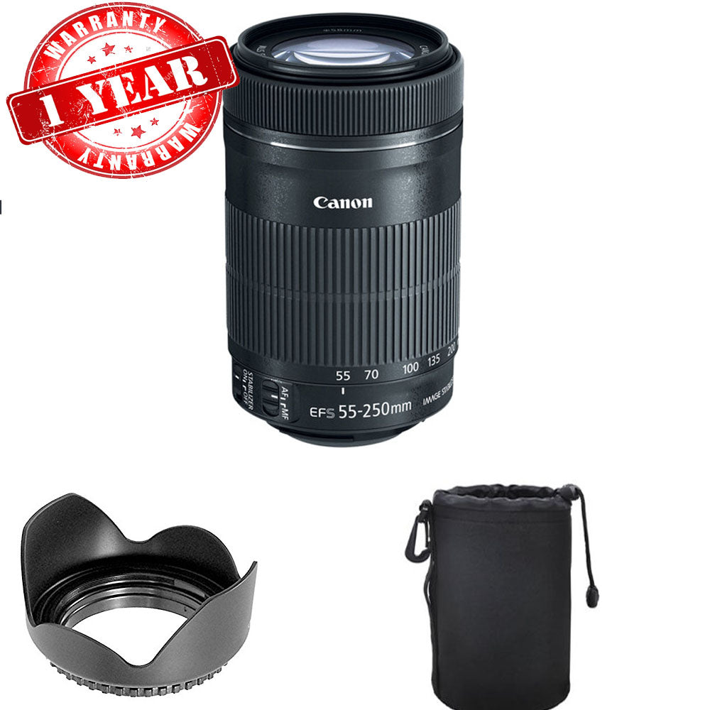Canon EF-S 55-250mm f/4-5.6 IS STM Telephoto Zoom Lens for DSLR Cameras - USA Version | Perfect for Travel, Sports & Wildlife Photography