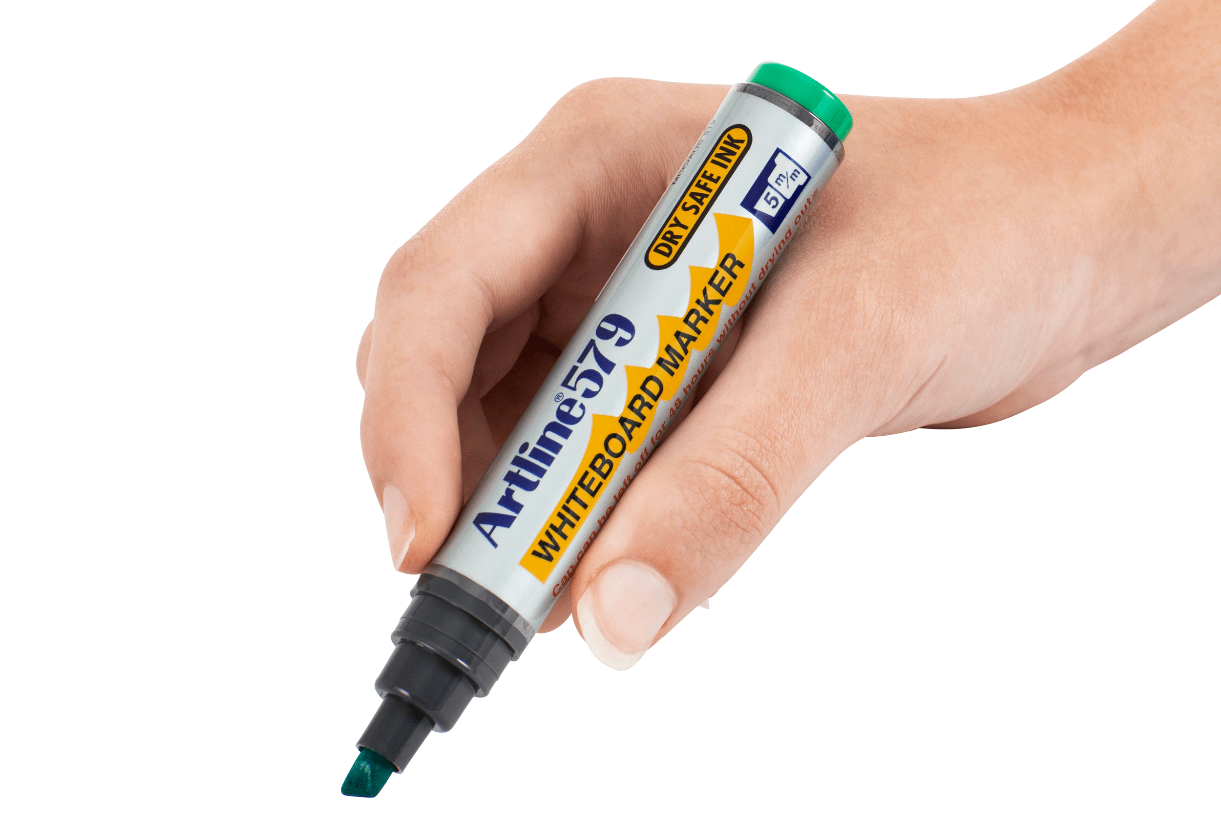 Artline 579 Whiteboard Marker Set - 12 Pack, 5mm Chisel Tip, Green - Ideal for Office, Classroom & Home Use