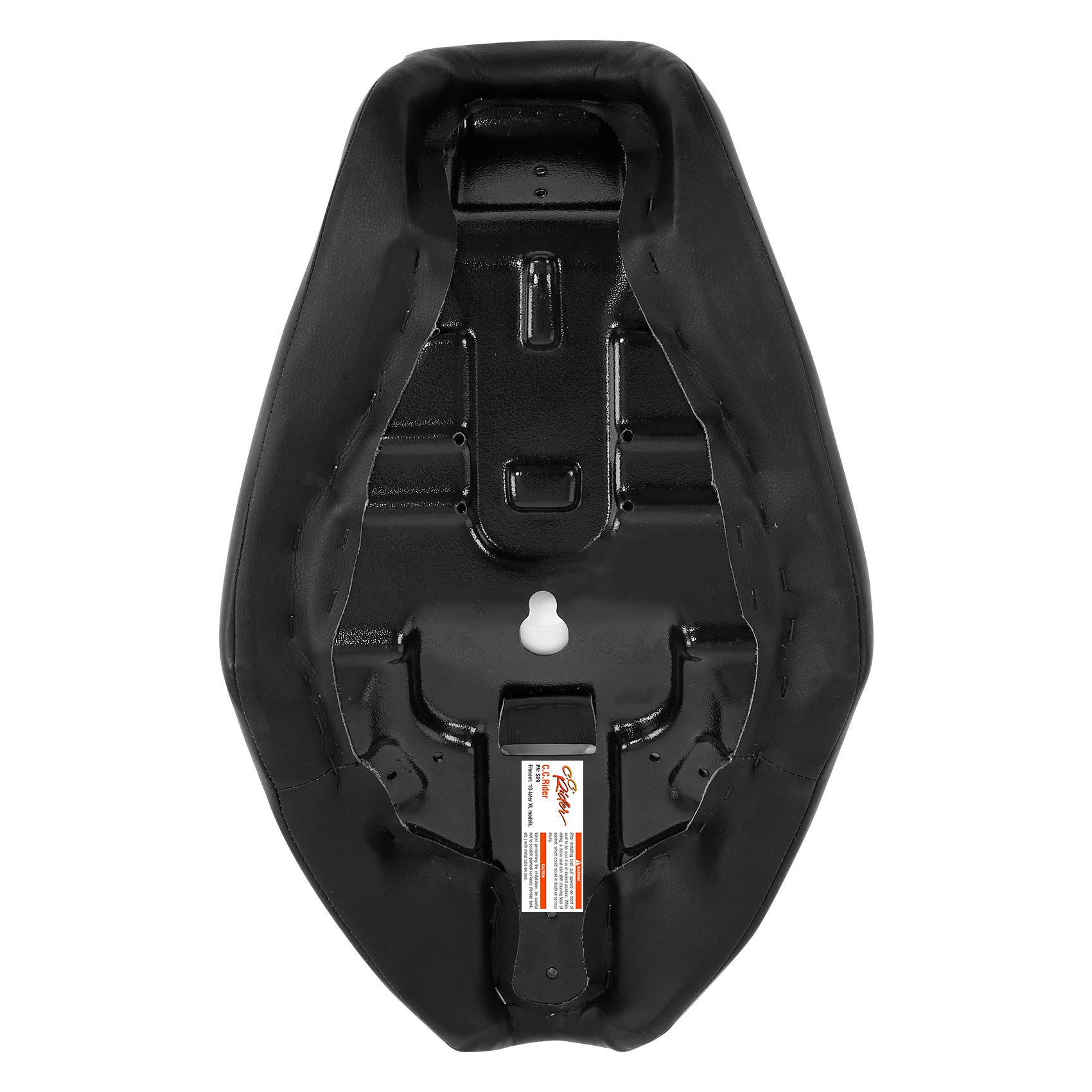 C.C. RIDER Solo Seat Spring Bracket for Harley Davidson Sportster Iron 883 & 1200, XL883 & XL1200 (2010-Present) - White Stitching - Perfect for Custom Motorcycle Upgrades and Comfortable Riding
