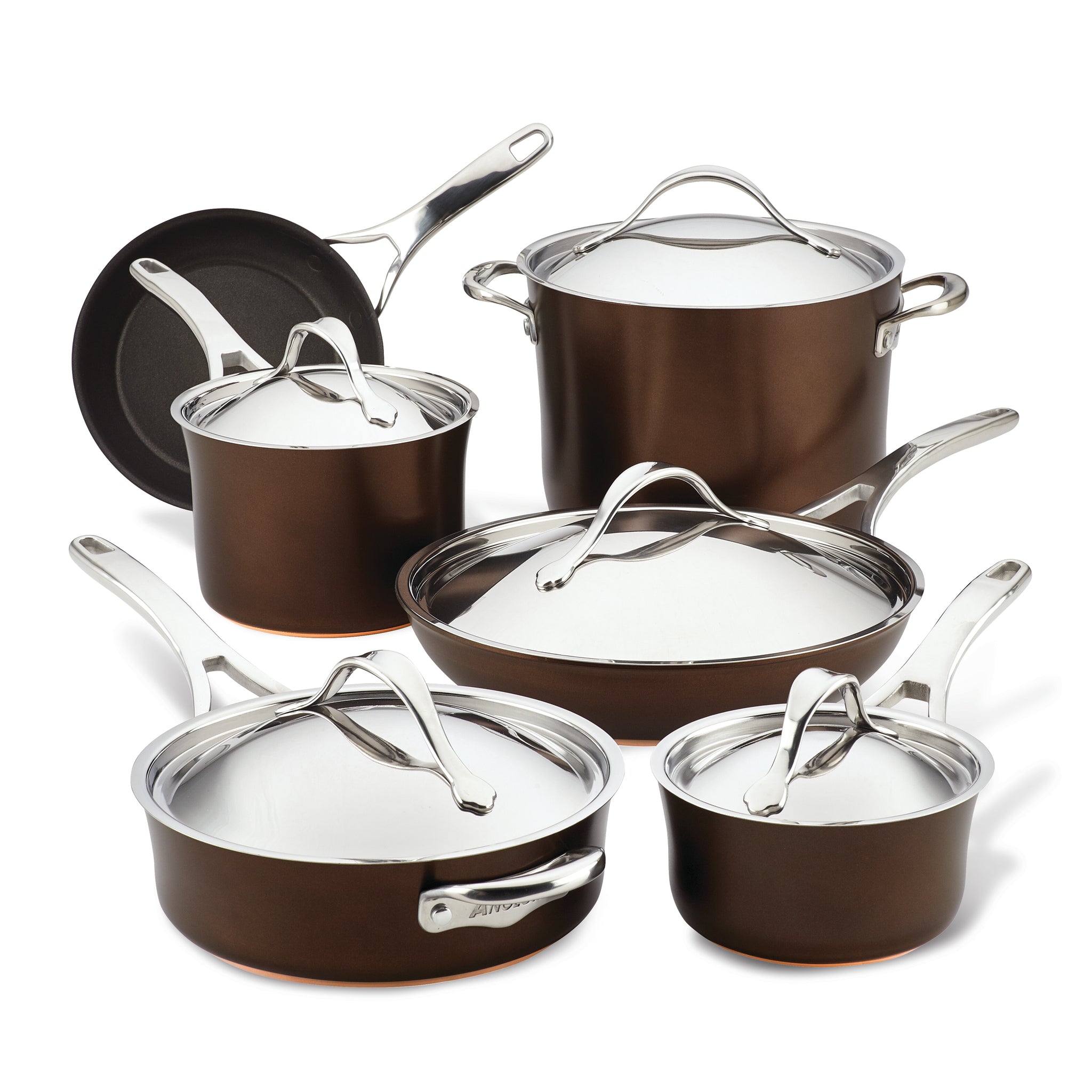 Premium Nouvelle Copper Luxe 11-Piece Nonstick Cookware Set - Pots & Pans for Induction, Gas & Electric Stoves - Perfect for Home Cooking, Professional Chefs & Gourmet Kitchens