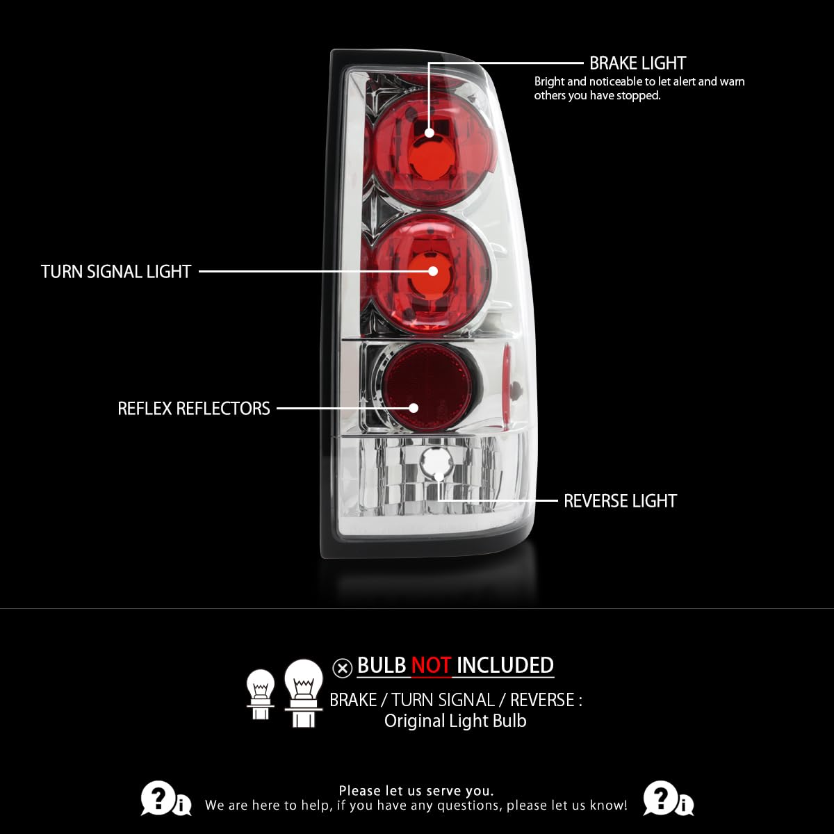 Autozensation Chrome Housing Clear Lens Tail Lights Brake Lamp Pair - Compatible with 2004-2015 Nissan Titan (Excluding Utility Bed) | Left + Right Assembly | Enhanced Night Visibility & Style Upgrade for Pickup Trucks