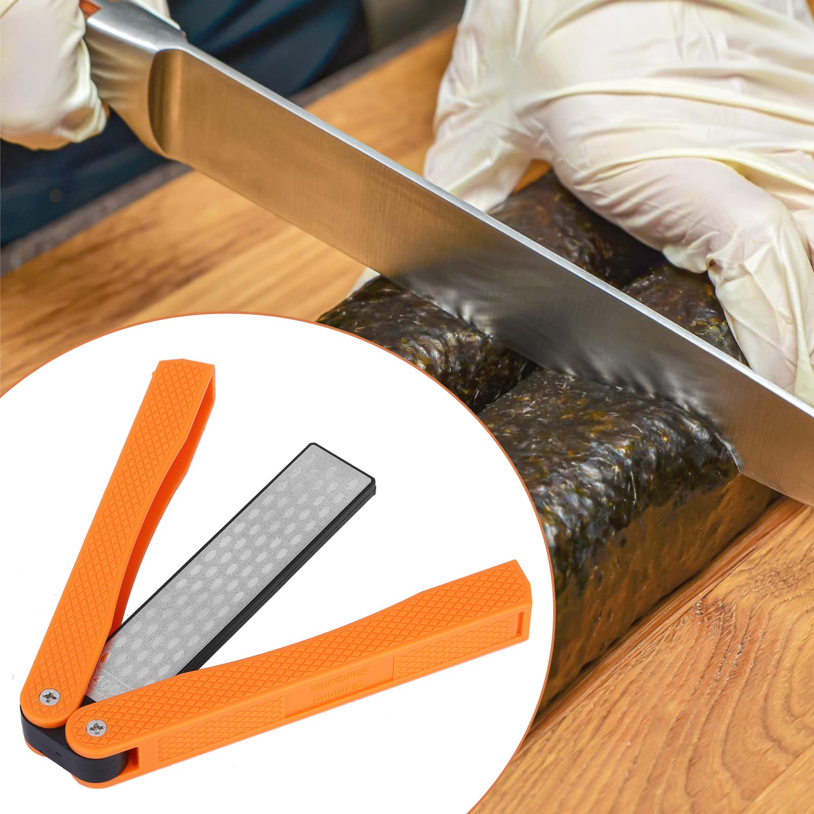 Premium Rhinestone Sharpening Stone - Dual Grit Fine/Coarse Knife Sharpener for Kitchen, Garden & Outdoor Tools | Folding Design for Camping, Hunting & Survival Knives | Perfect for Home Chefs, Gardeners & Outdoor Enthusiasts