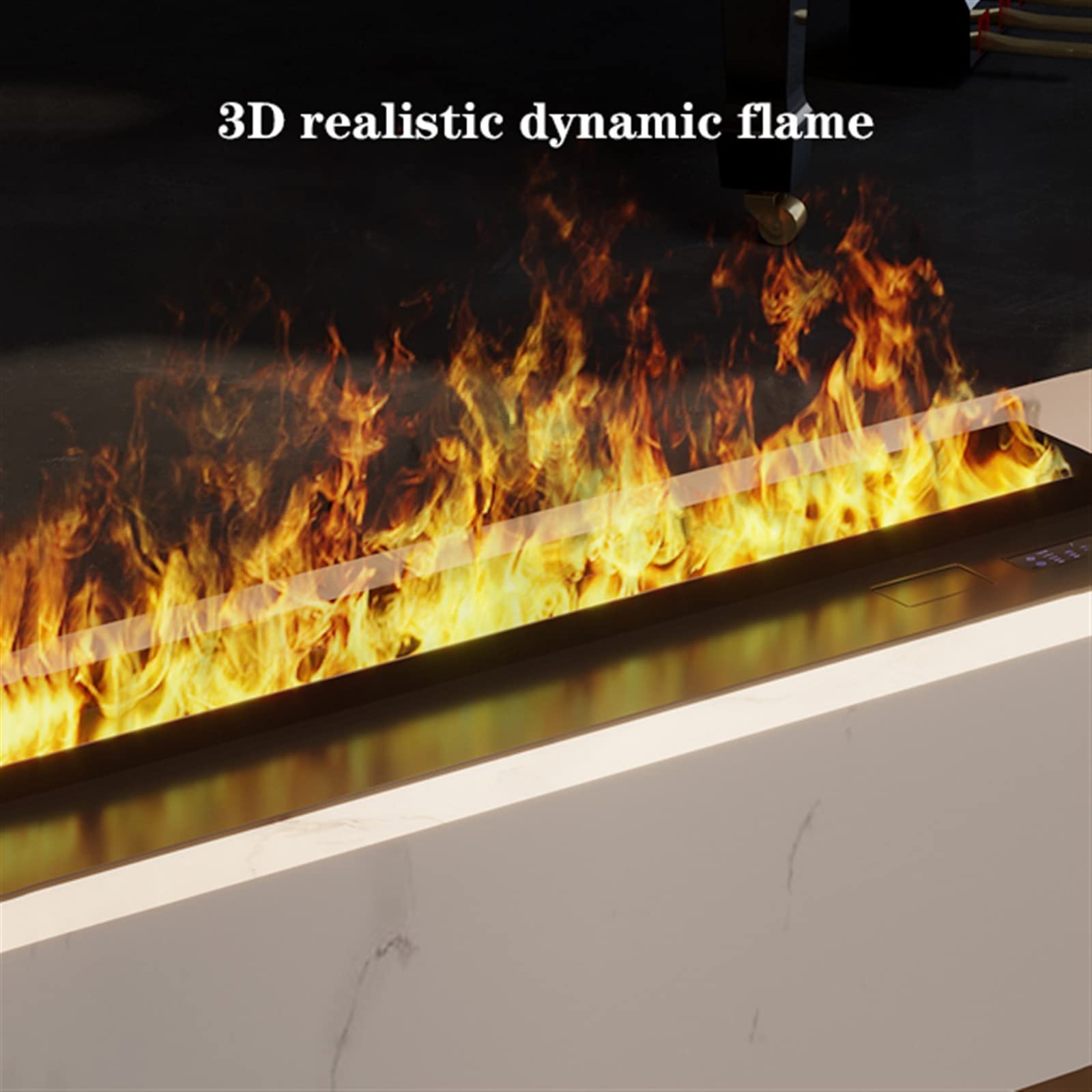 Recessed Electric Fireplace with Remote Control - Slim Panel Silent Heater, Adjustable Flame Color & Brightness, Touch Control & Timer - Perfect for Living Room, Bedroom & Office (1500mm)