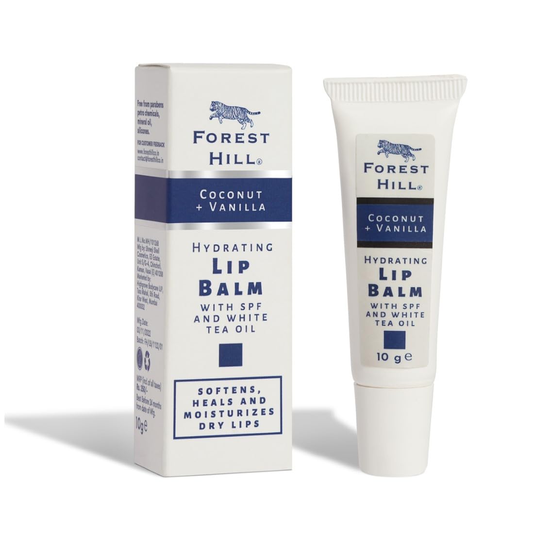 Forest Hill SPF 50 Lip Balm for Men - Coconut Oil, Avocado Butter & White Tea Infused - Heals Dry, Chapped & Cracked Lips - 10g Moisturizing Lip Care - Perfect for Outdoor Activities, Hiking & Winter Protection