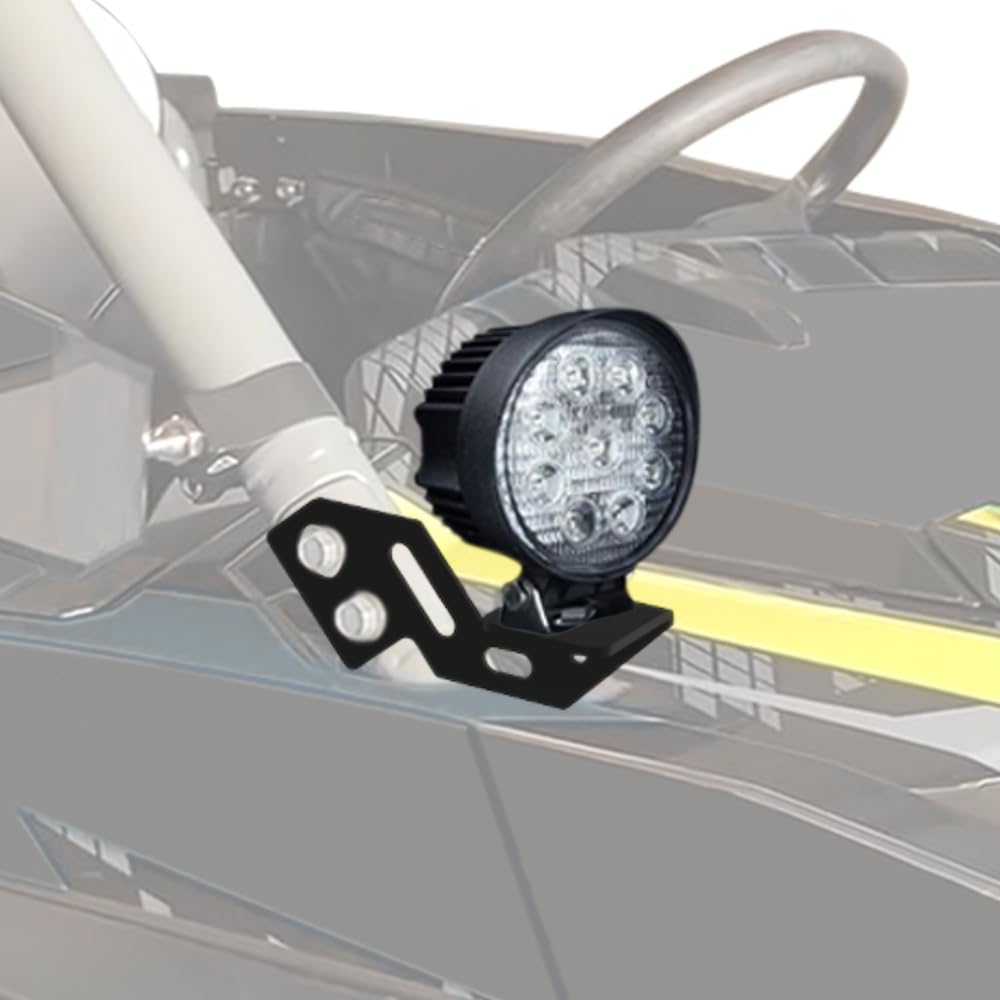 Heavy Duty LED Work Light Mounting Brackets for Polaris RZR XP 1000 (2014-2019) & RZR 900 (2015-2019) - UTV Light Bar Mounts Kit for Off-Road, Hunting, Camping & Night Driving