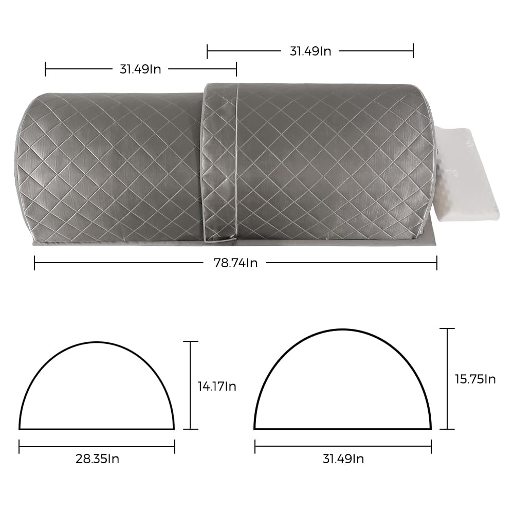 ZONEMEL Portable Infrared Sauna Dome for Home Spa - 360° Full Body Coverage Carbon Heating Therapy with Pillow & Mat - Dry Heat Sauna for Relaxation, Detox & Pain Relief - Perfect for Home Wellness & Recovery