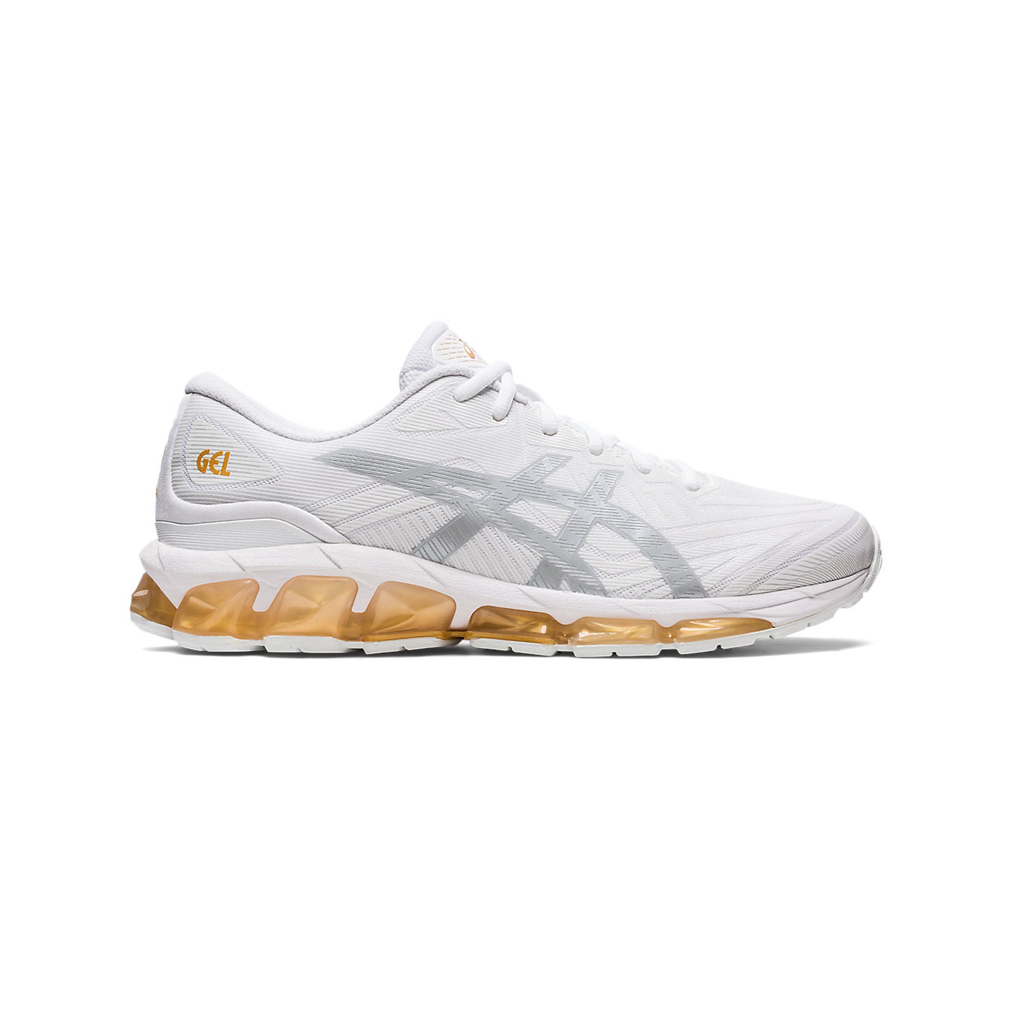 ASICS Gel Quantum 360 VII Running Shoes - White & Pure Gold - Men's Cushioned Athletic Sneakers for Jogging, Gym Workouts & Daily Wear