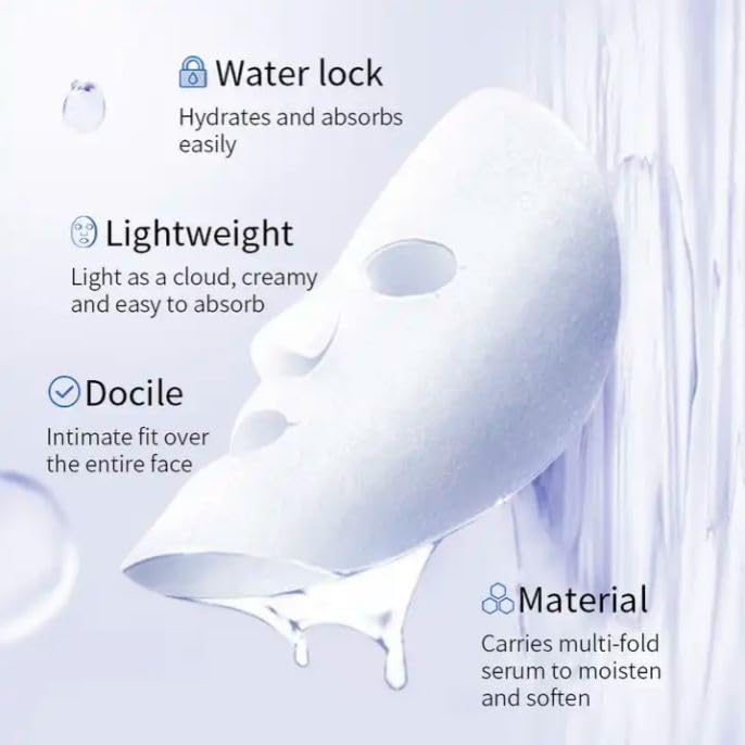 Vitamin C Enriched Face Mask Sheet for Glowing Skin - Natural Fruit Extract, Deep Cleansing & Moisturizing - Oily Skin Care Treatment - Pack of 4 - Perfect for Spa Day, Travel & Daily Skincare Routine