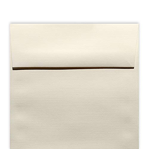 Premium 6.5x6.5 Inch Natural White Linen Square Envelopes - 250 Pack (80T/Linen) - Perfect for Wedding Invitations, Greeting Cards & Business Correspondence