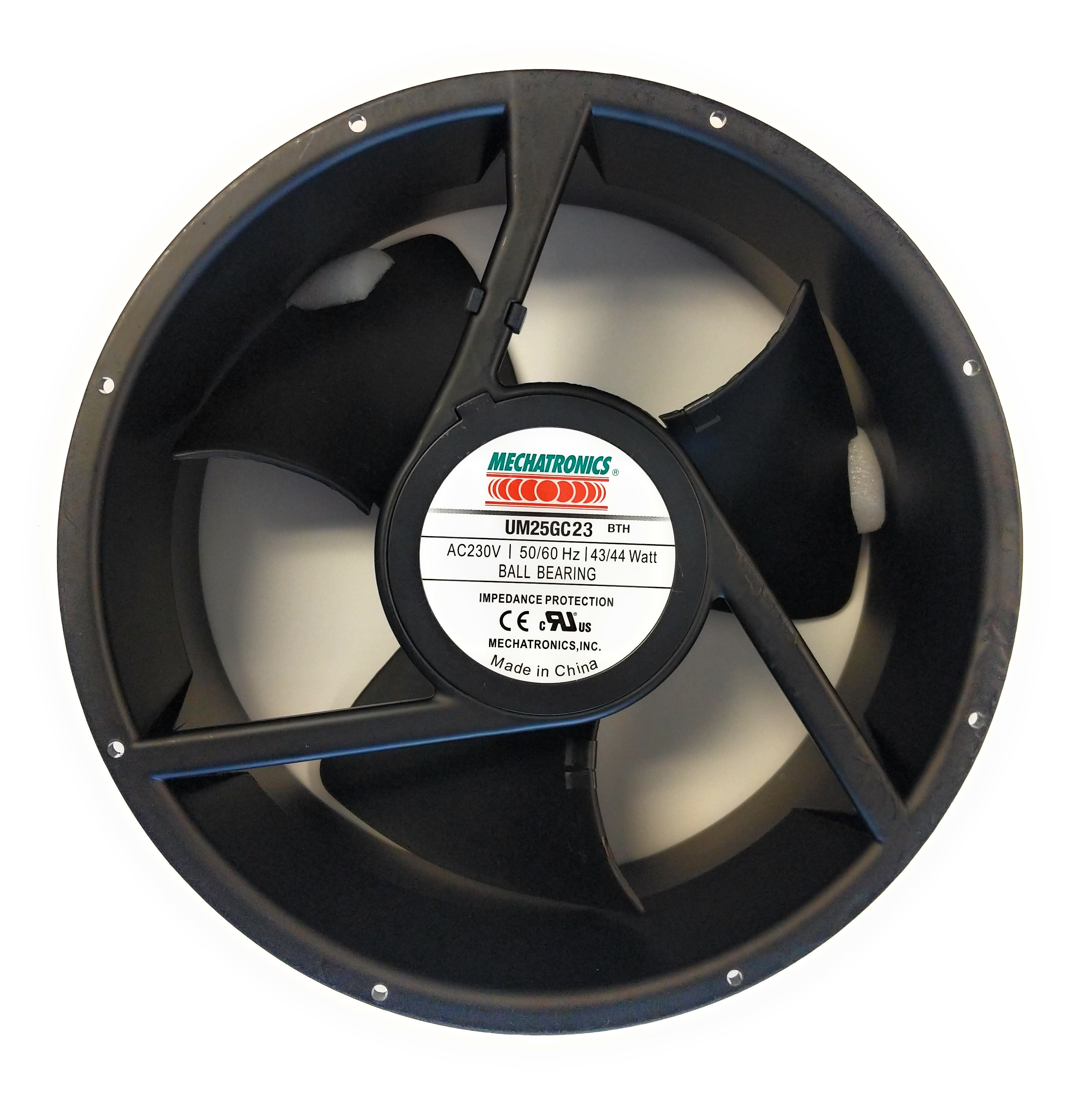 High Speed 10 Inch 254mm Round Frame Metal Fan UM25GC23 BTHR - Perfect for Industrial Cooling, Ventilation, and Electronics Enclosures