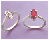 Solid Sterling Silver or 14K Gold Marquise Pre-Notched Blank Ring - Size 5-8 (10x5mm & 20x10mm) - Perfect for Jewelry Making, Engagement Rings & DIY Craft Projects