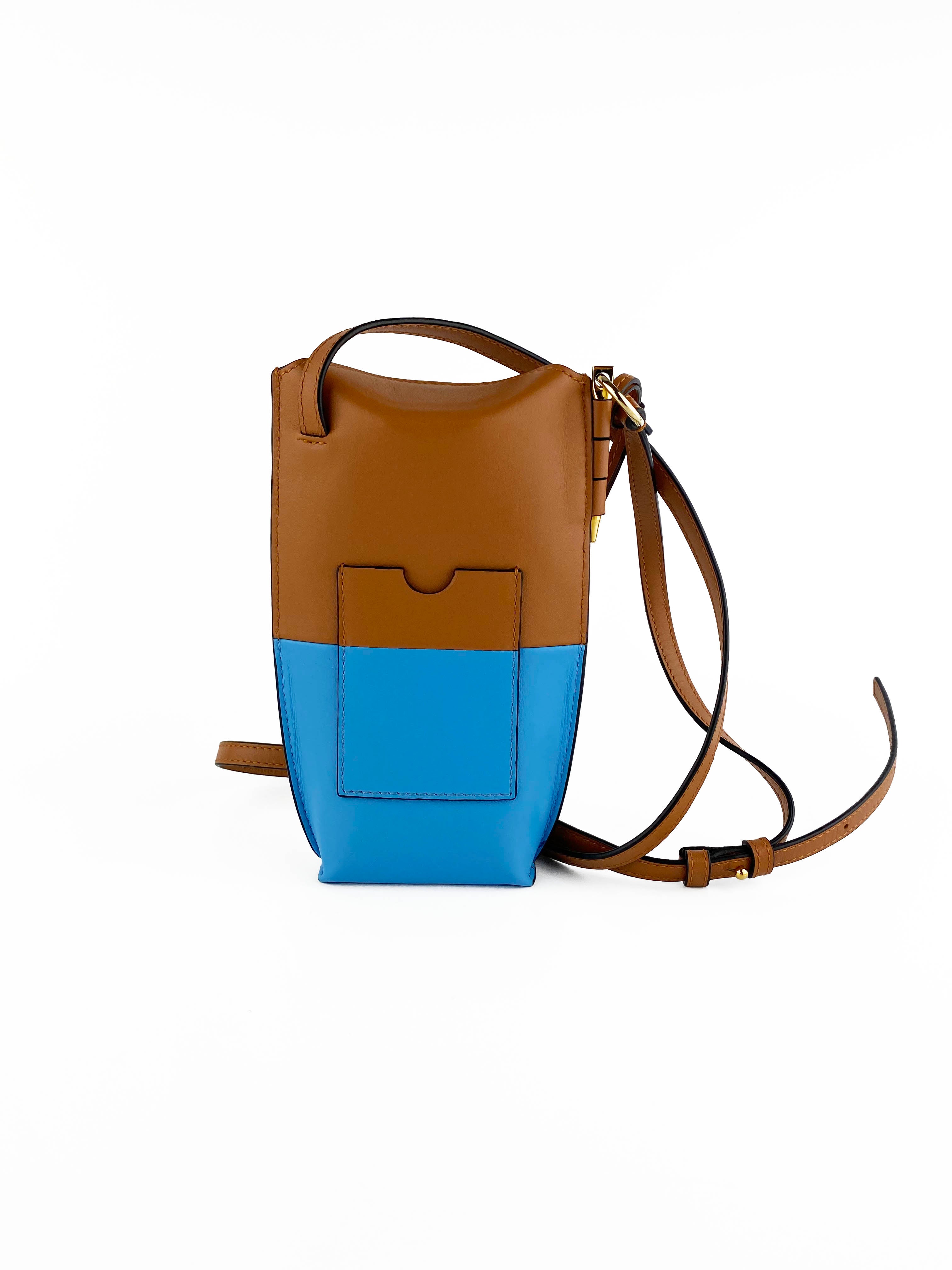 Loewe Blue and Tan Gate Pocket Bag - Stylish Crossbody Bag for Women | Perfect for Work, Travel & Everyday Use