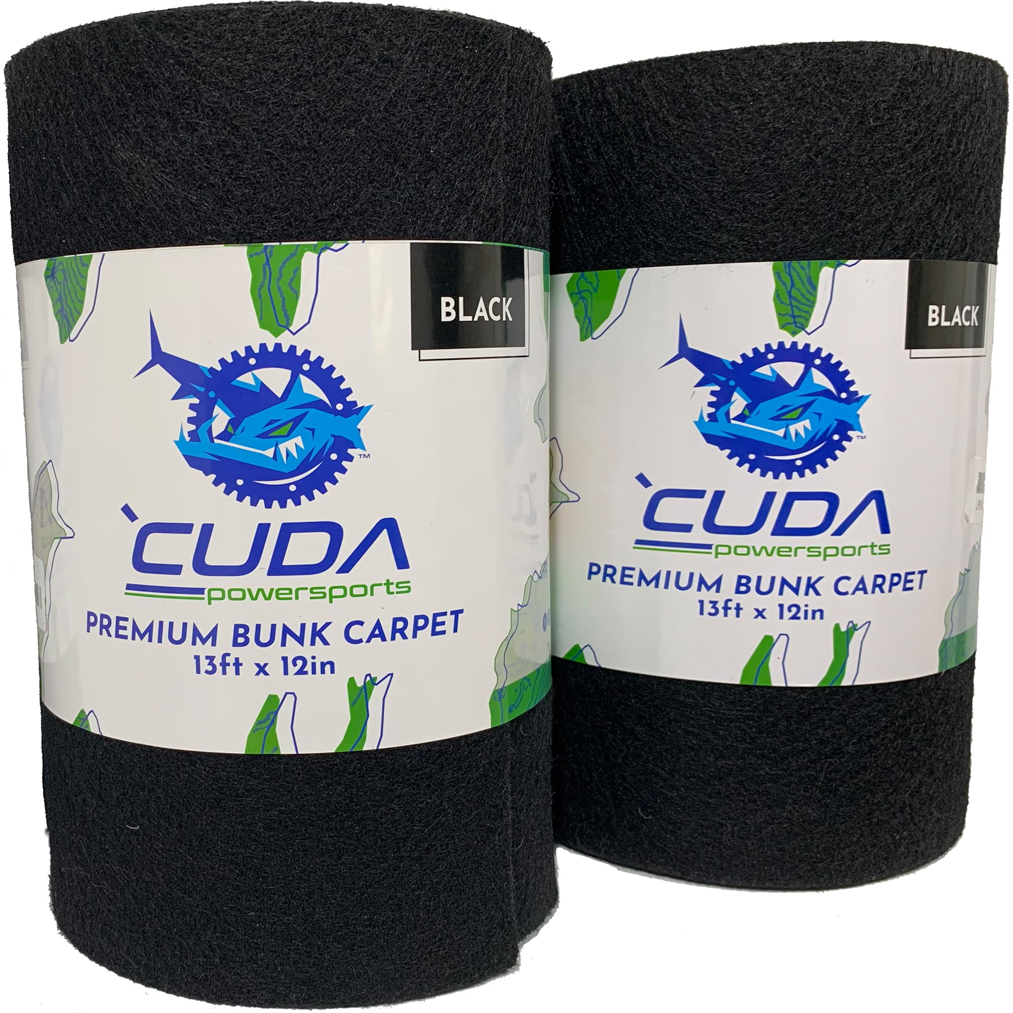 2-Pack Premium 30 Oz Cuda Boat Trailer Bunk Carpet - 12 Inch Wide x 13ft - Waterproof Black Bunk Carpet for Boat Trailers - Durable Lift Runners & Accessories - Perfect for Marine Protection & Easy Loading/Unloading