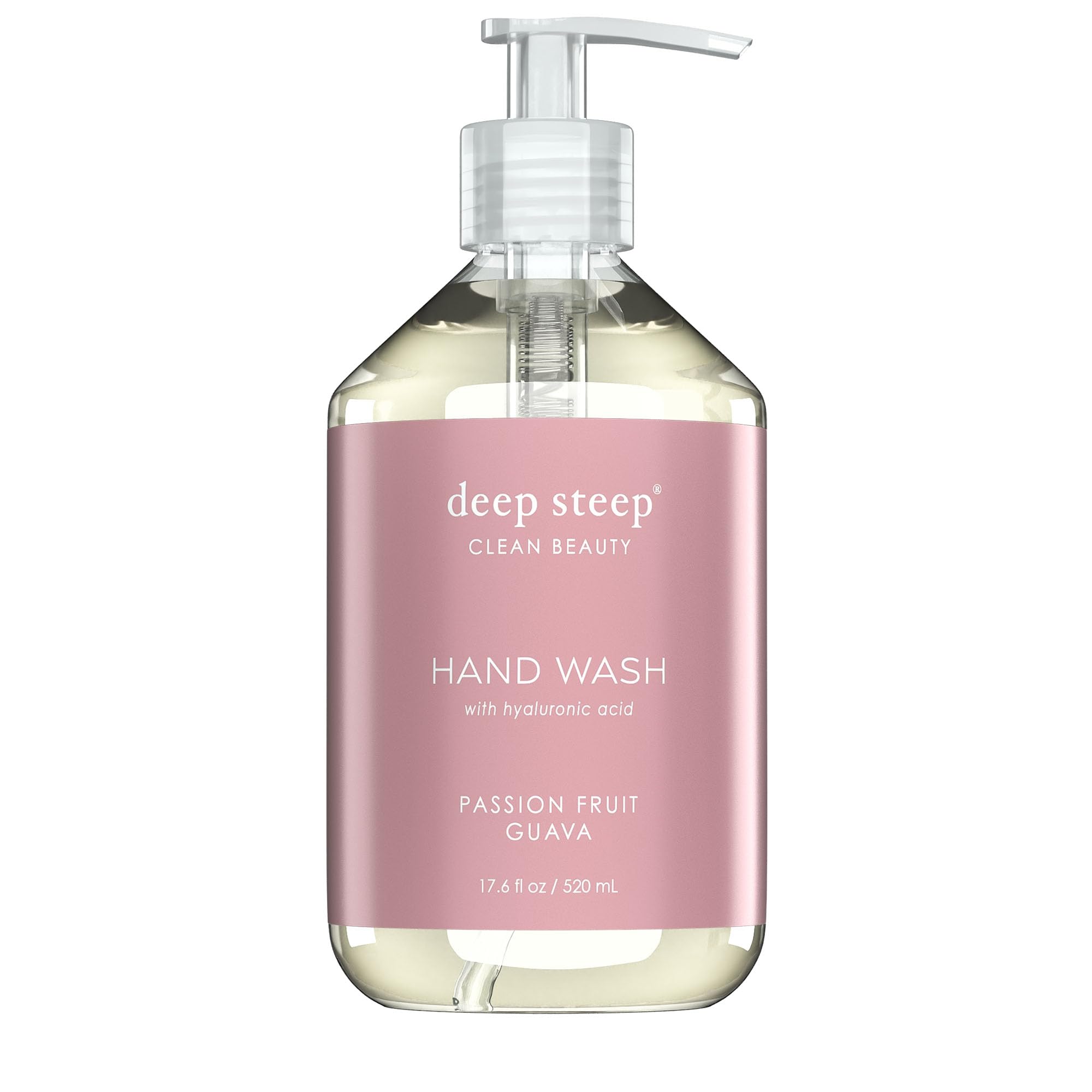 Deep Steep Liquid Hand Wash - 17.6 oz, Passion Fruit Guava Scent | Moisturizing & Natural Ingredients | Perfect for Bathrooms, Kitchens & Offices