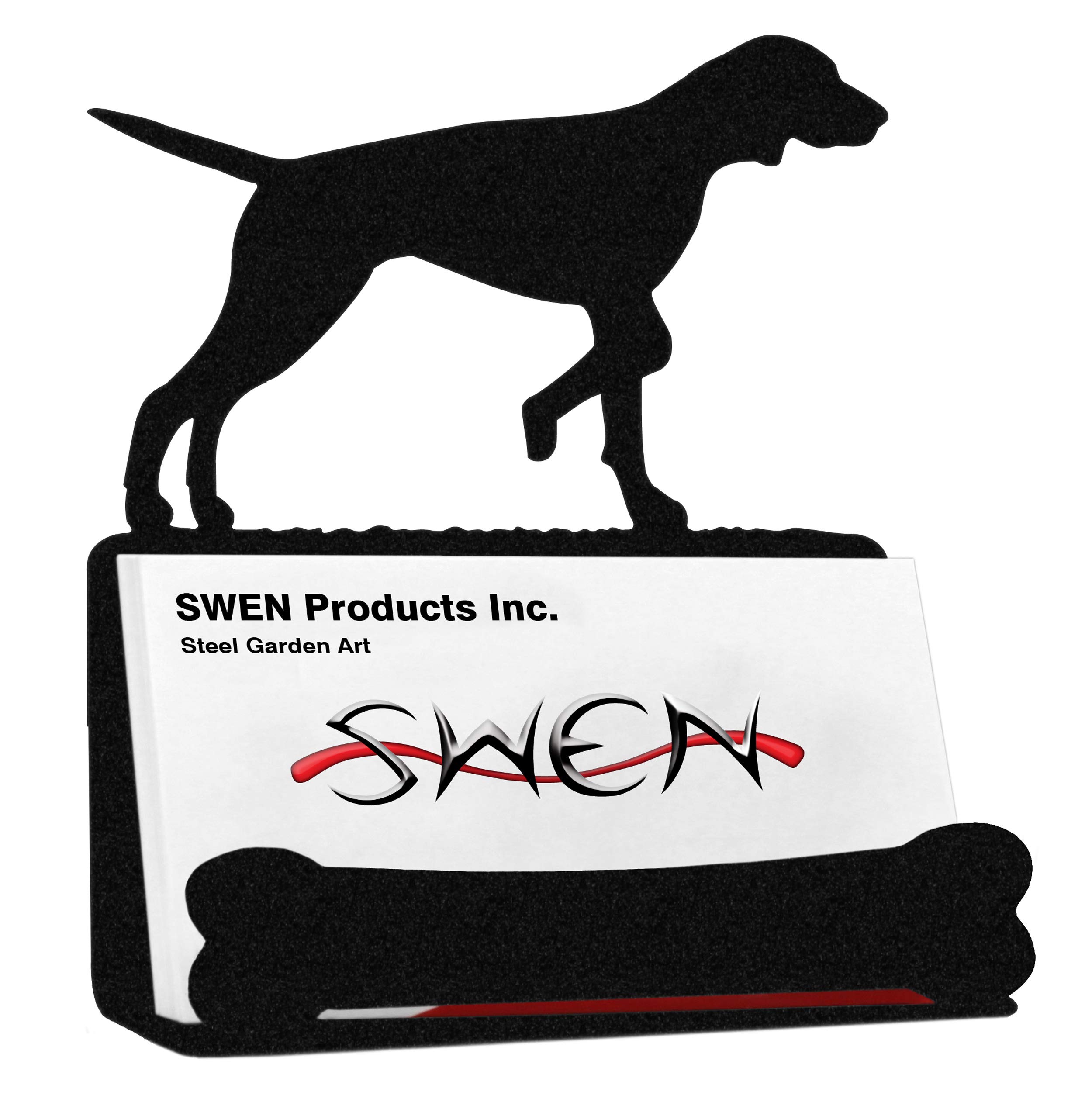 SWEN Stainless Steel Business Card Holder - Elegant English Pointer Design for Professionals | Perfect for Networking, Office & Corporate Gifts