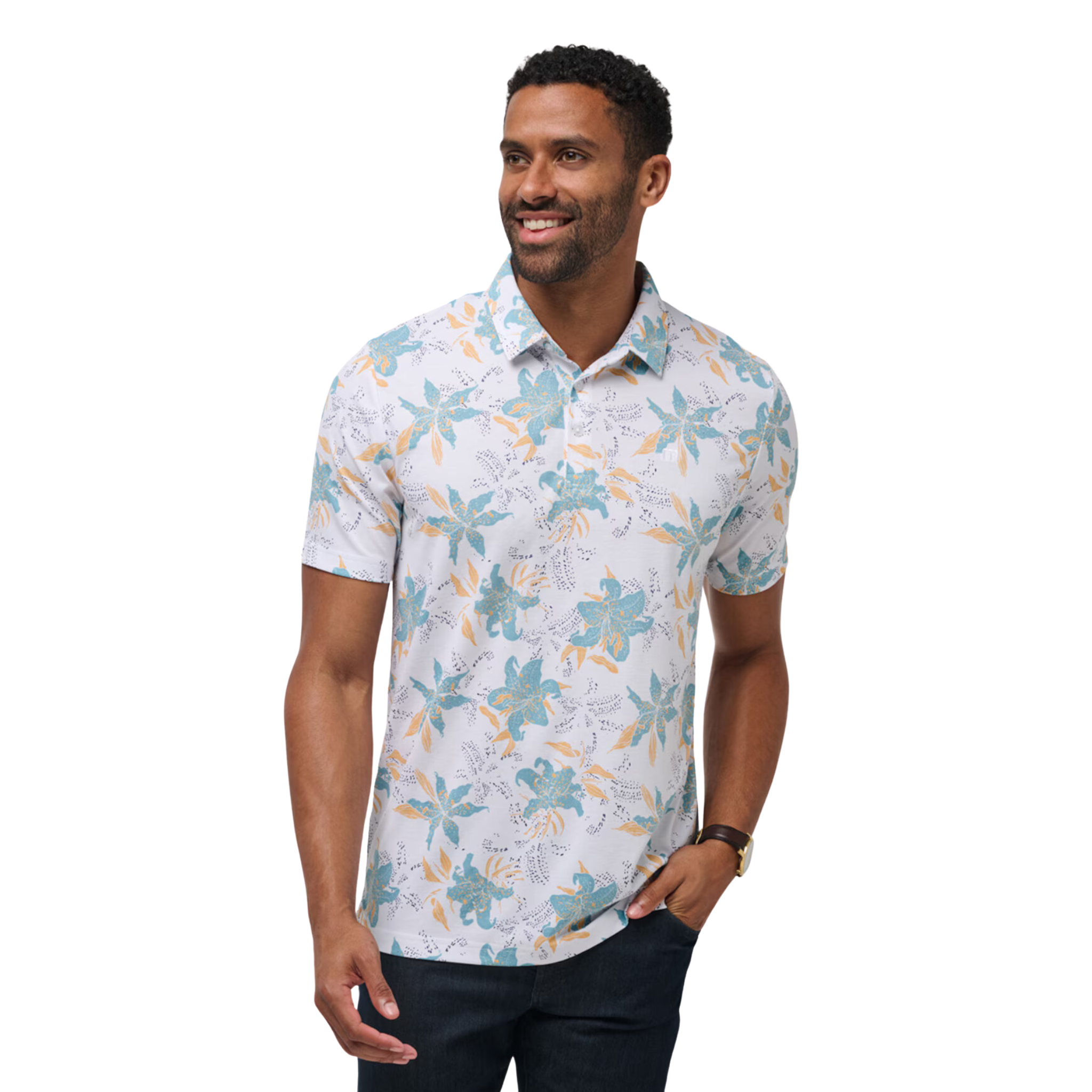 TravisMathew Paradise Peak Men's Performance Polo Shirt - Moisture-Wicking, Breathable & UV Protection for Golf, Tennis & Casual Wear