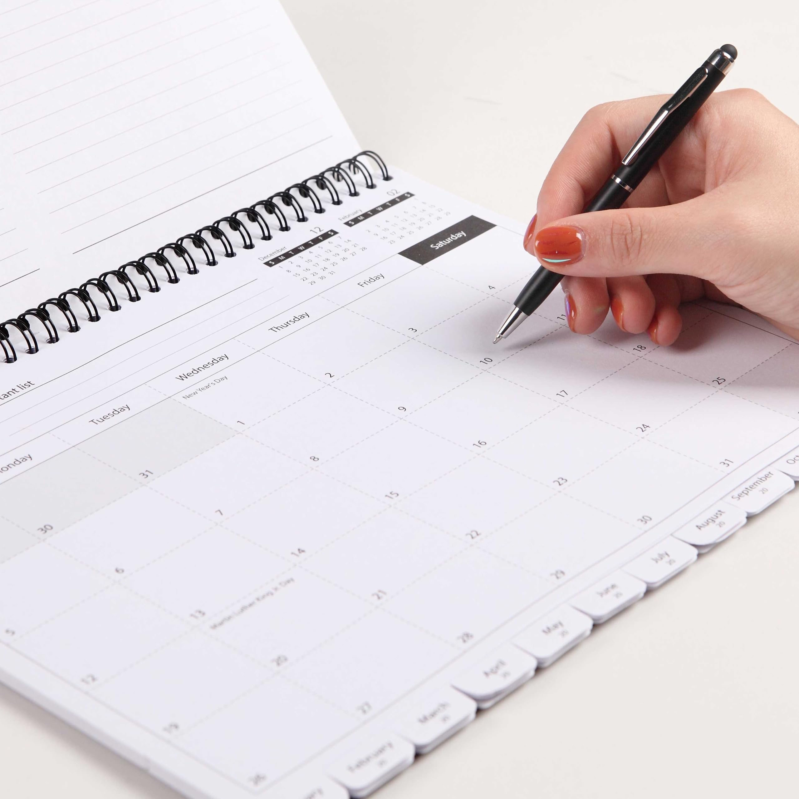 2025-2027 3-Year Monthly Planner Calendar - Spiral Bound Organizer with Tabs, 8.5 x 11 Inches, Black - Perfect for Office, School, Home & Gift Giving