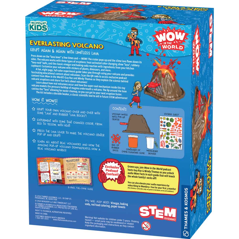 Wow in the World: Everlasting Volcano Science Kit for Kids - STEM Educational Toy for Erupting Volcano Experiments & Science Fair Projects