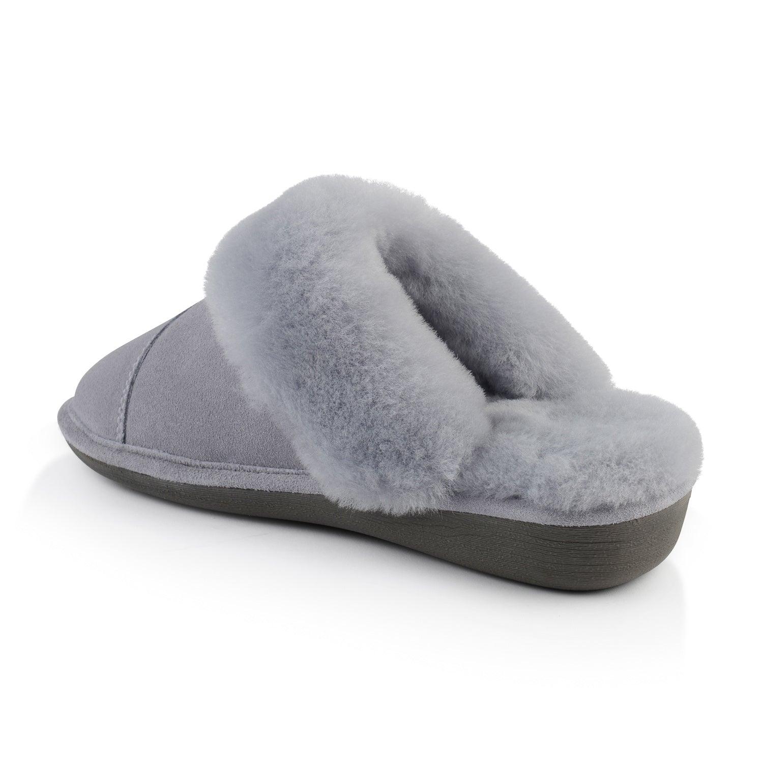 Joy Women's Fuzzy House Slippers - Soft Indoor/Outdoor Comfort Slides for Women (Sky Blue/Lilac) - Perfect for Home, Lounge, and Backyard Relaxation